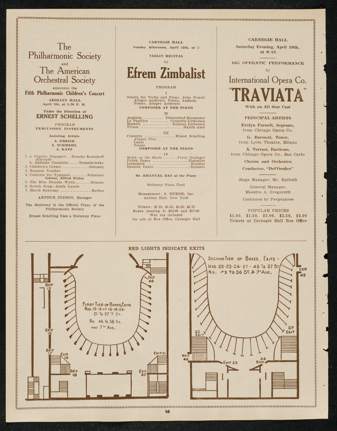 Dusolina Giannini, Soprano, and Mischa Levitzki, Piano, April 4, 1924, program page 10