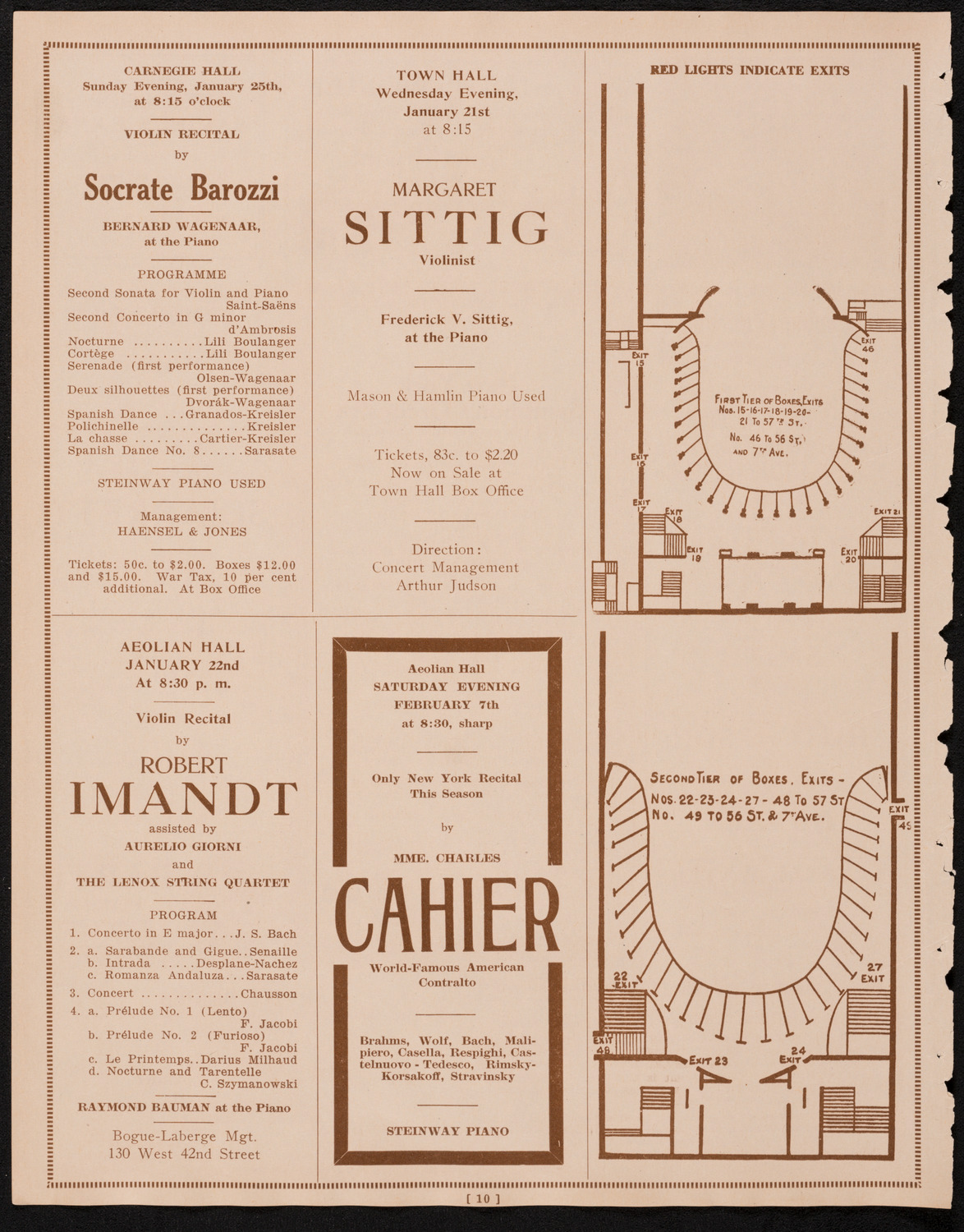 John McCormack, Tenor, January 18, 1925, program page 10