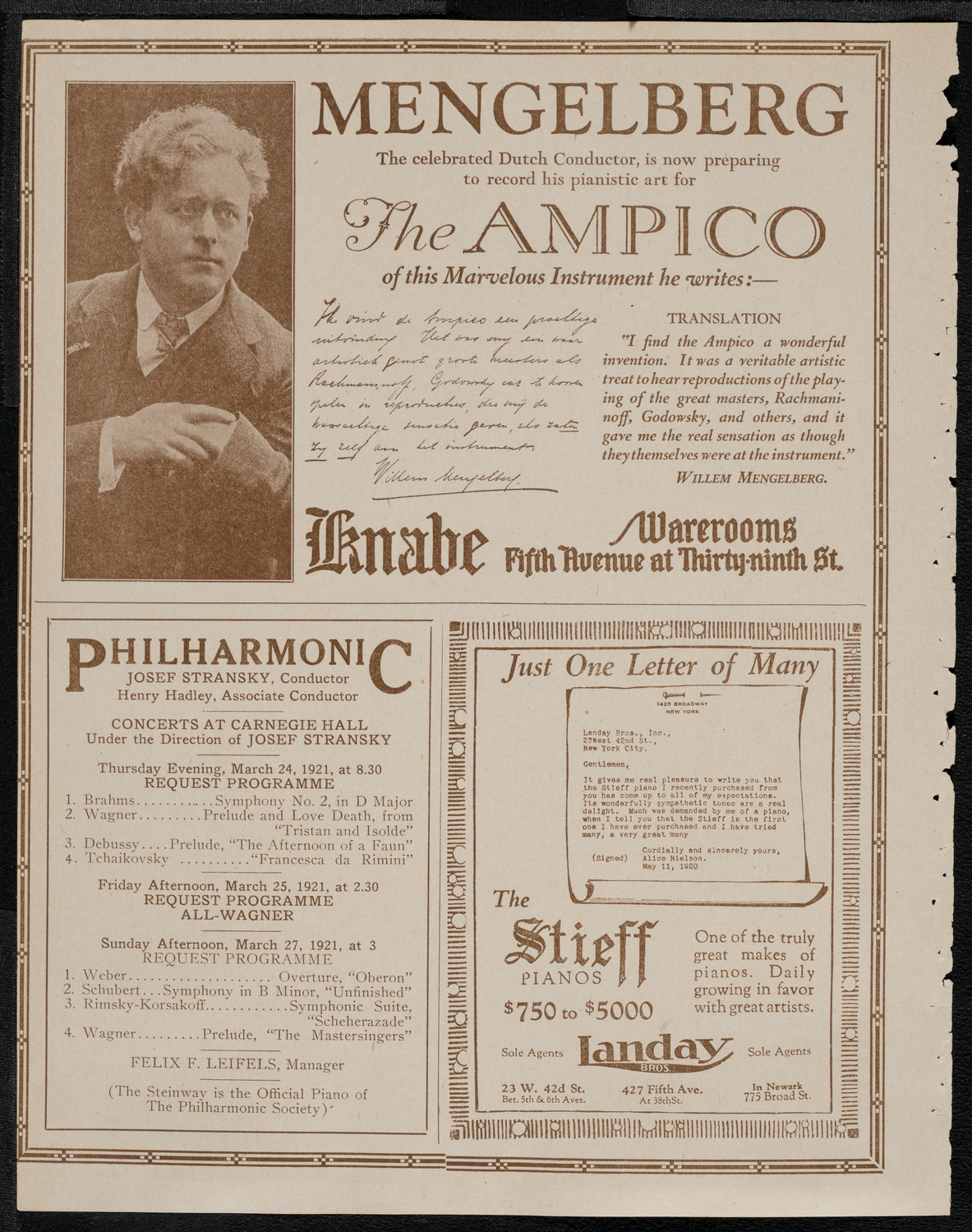 Hulda Lashanska, Soprano, March 15, 1921, program page 12