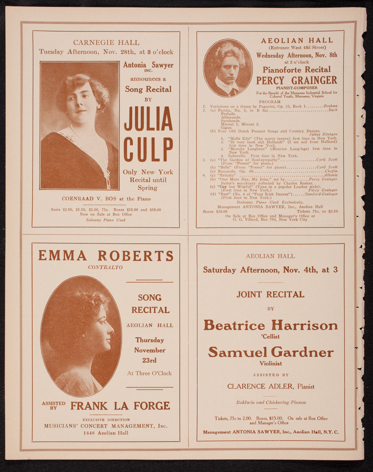 Meeting: The Humanitarian Cult, October 31, 1916, program page 10