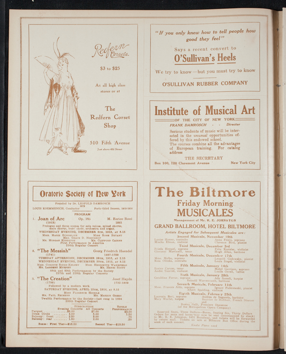 New York Philharmonic, November 14, 1915, program page 2