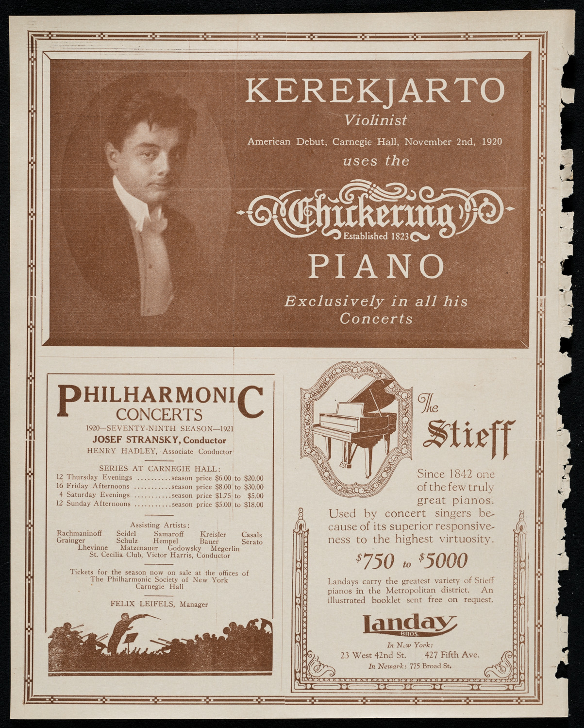 Josef Lhévinne, Piano, October 17, 1920, program page 12