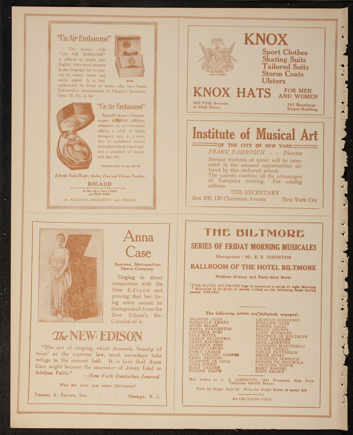 New York Philharmonic, March 2, 1917, program page 2