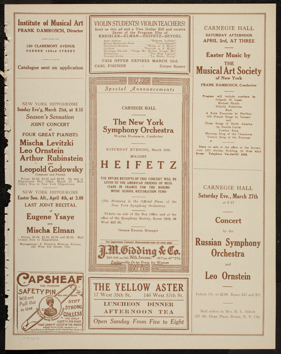 Adolph Bolm Ballet Intime, March 17, 1920, program page 9