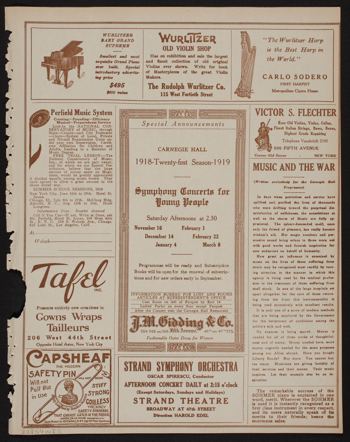 Meeting: The Humanitarian Cult, May 4, 1918, program page 9