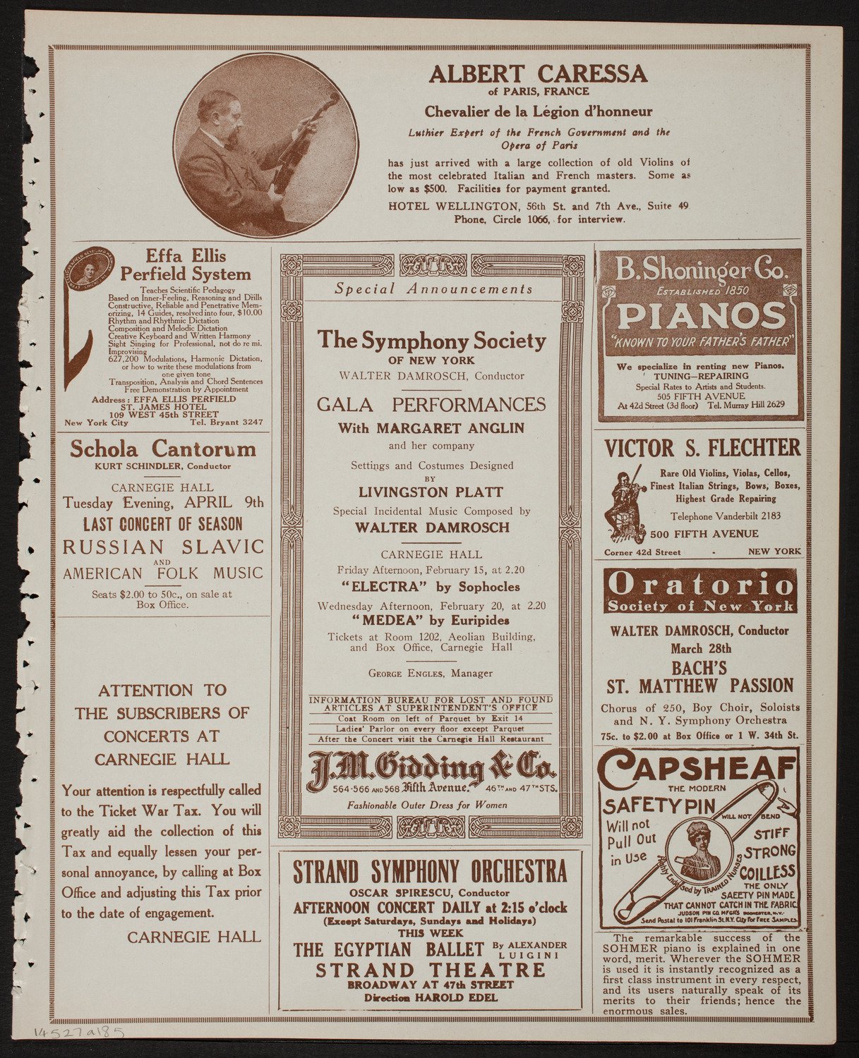 Maurice Dumesnil, Piano, February 7, 1918, program page 9