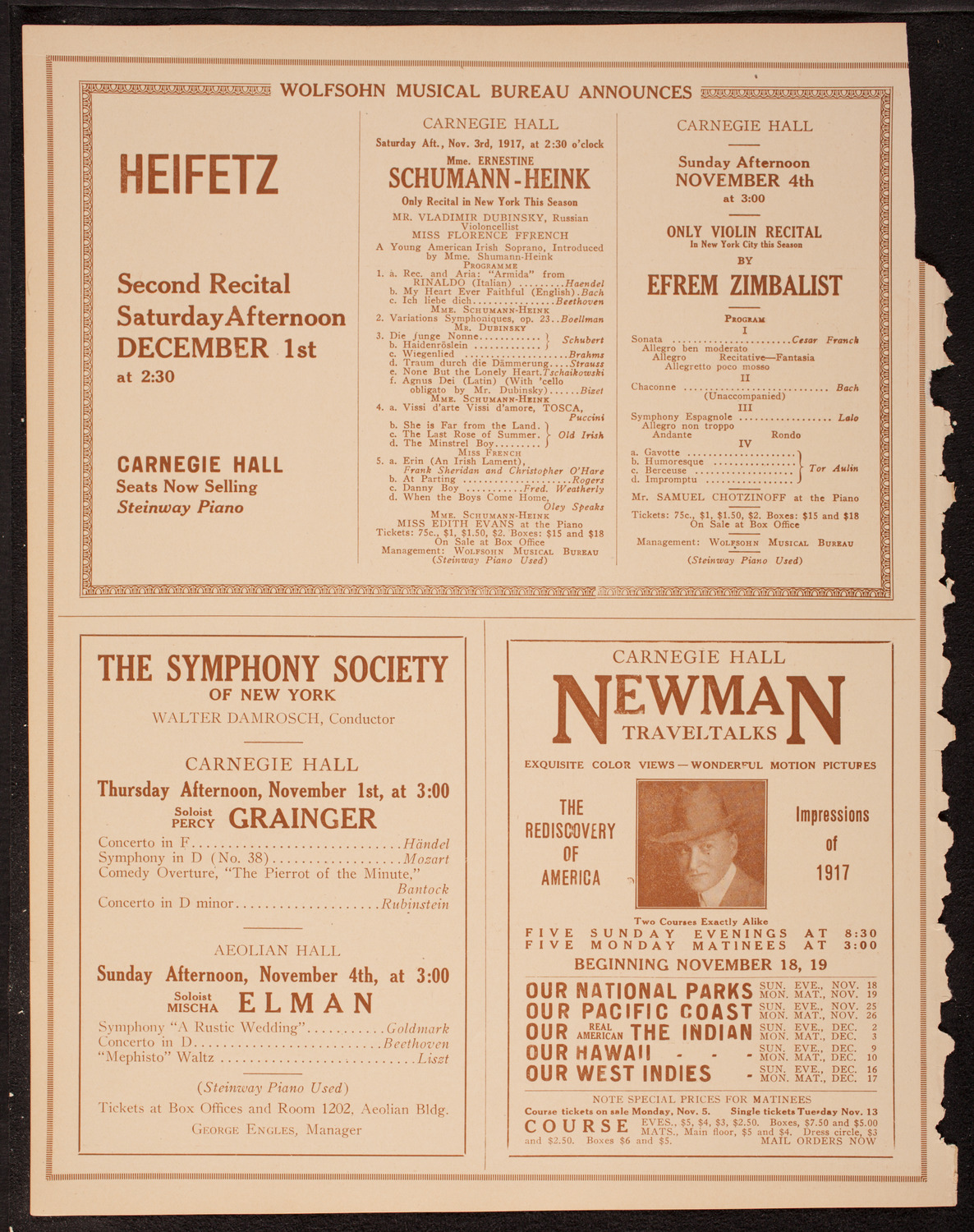 New York Symphony Orchestra, October 27, 1917, program page 8
