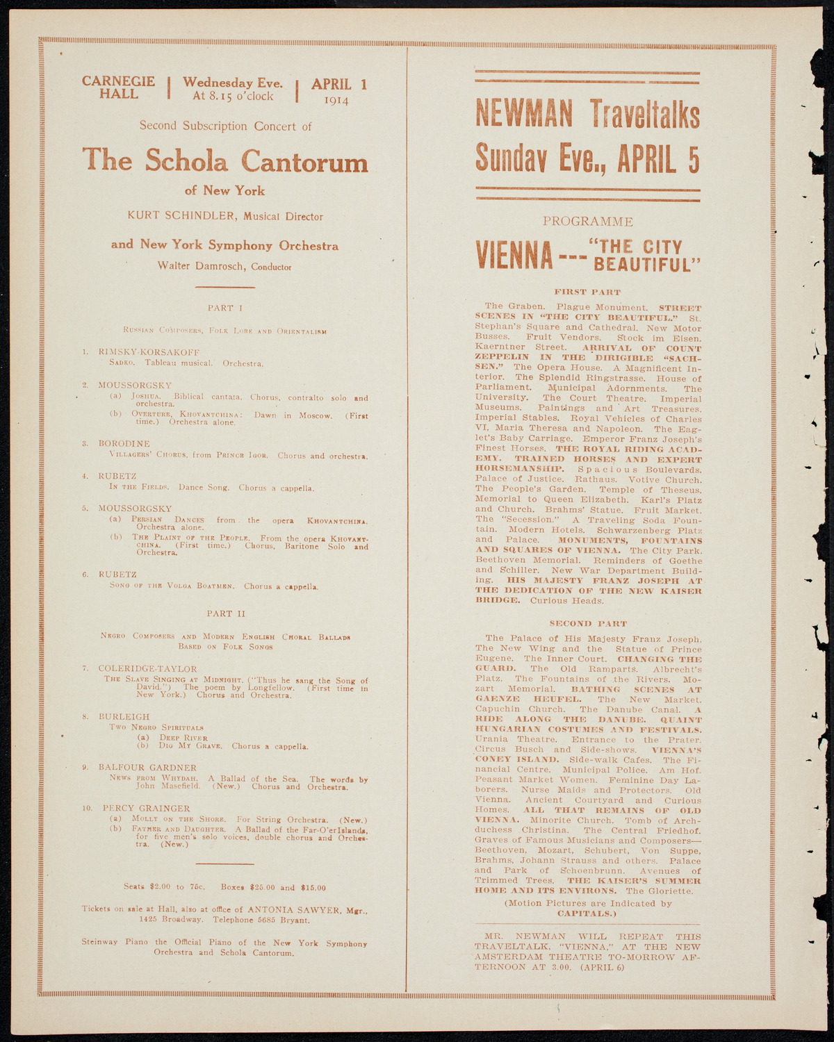 Newman Traveltalks: Florence and Venice, March 29, 1914, program page 10