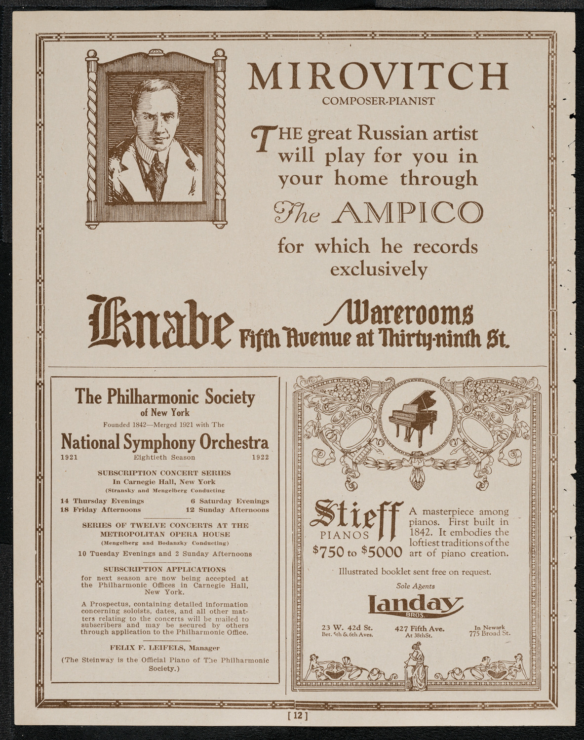 Benefit: Boys' Club Federation: Louis Graveure, Albert Spalding, and Rudolph Ganz, April 29, 1921, program page 12