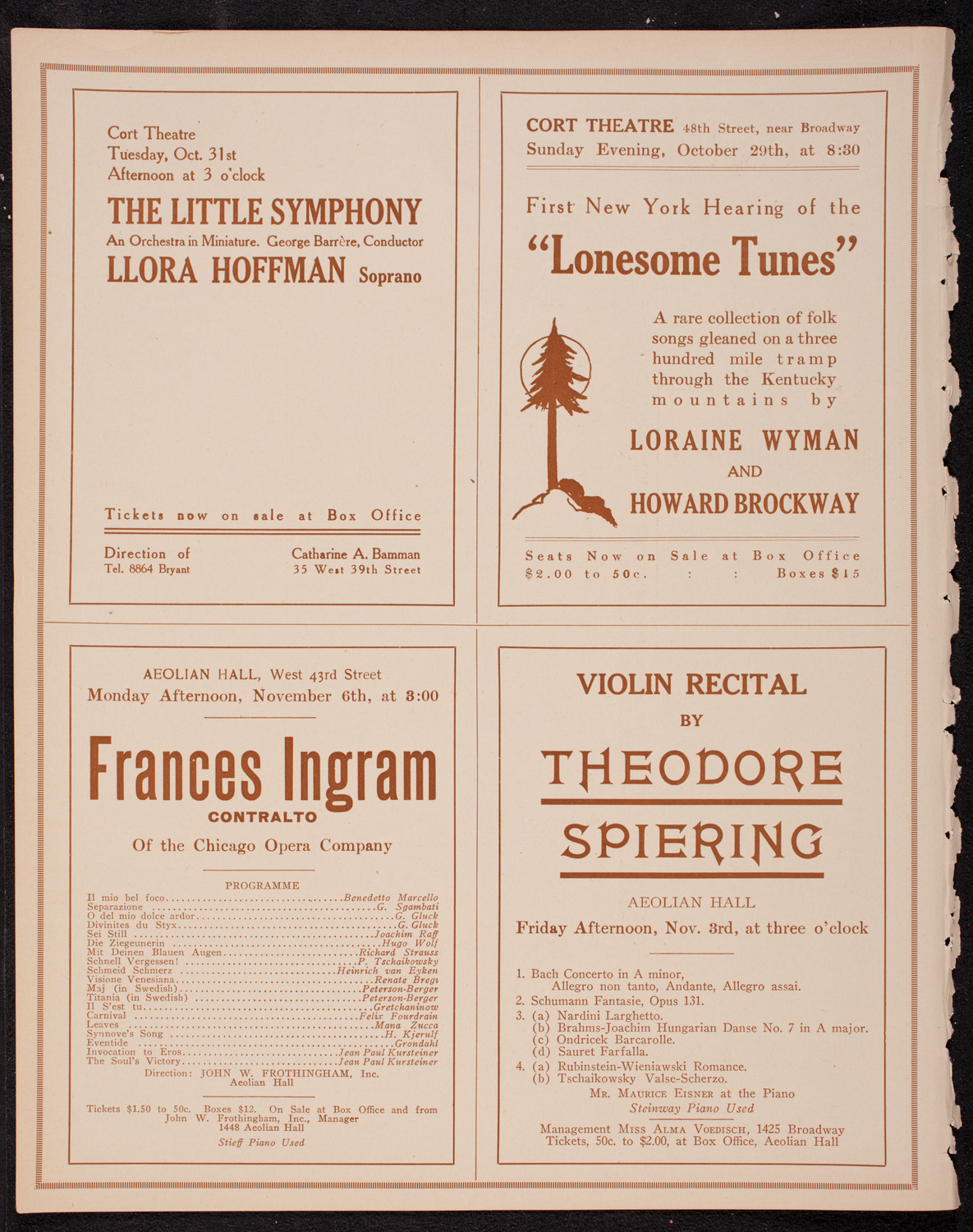 Olga Samaroff, Piano, October 28, 1916, program page 10