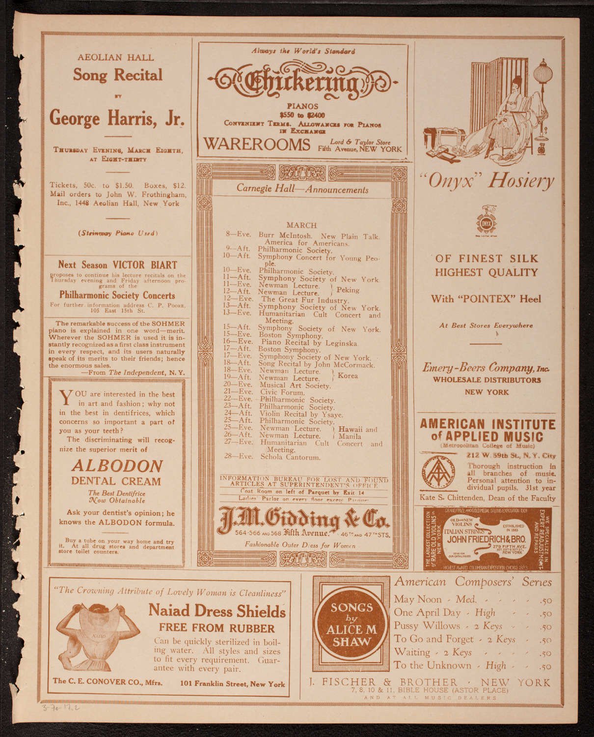 The Civic Forum, March 7, 1917, program page 3