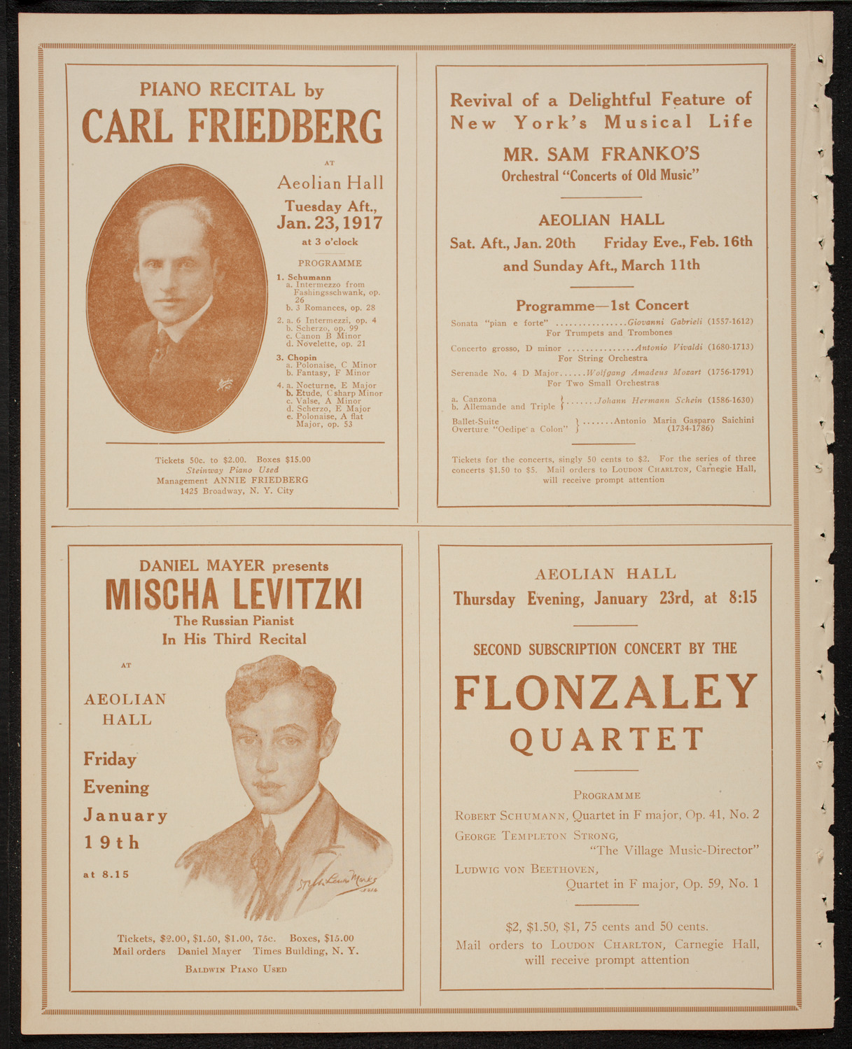 New York Philharmonic, January 18, 1917, program page 10