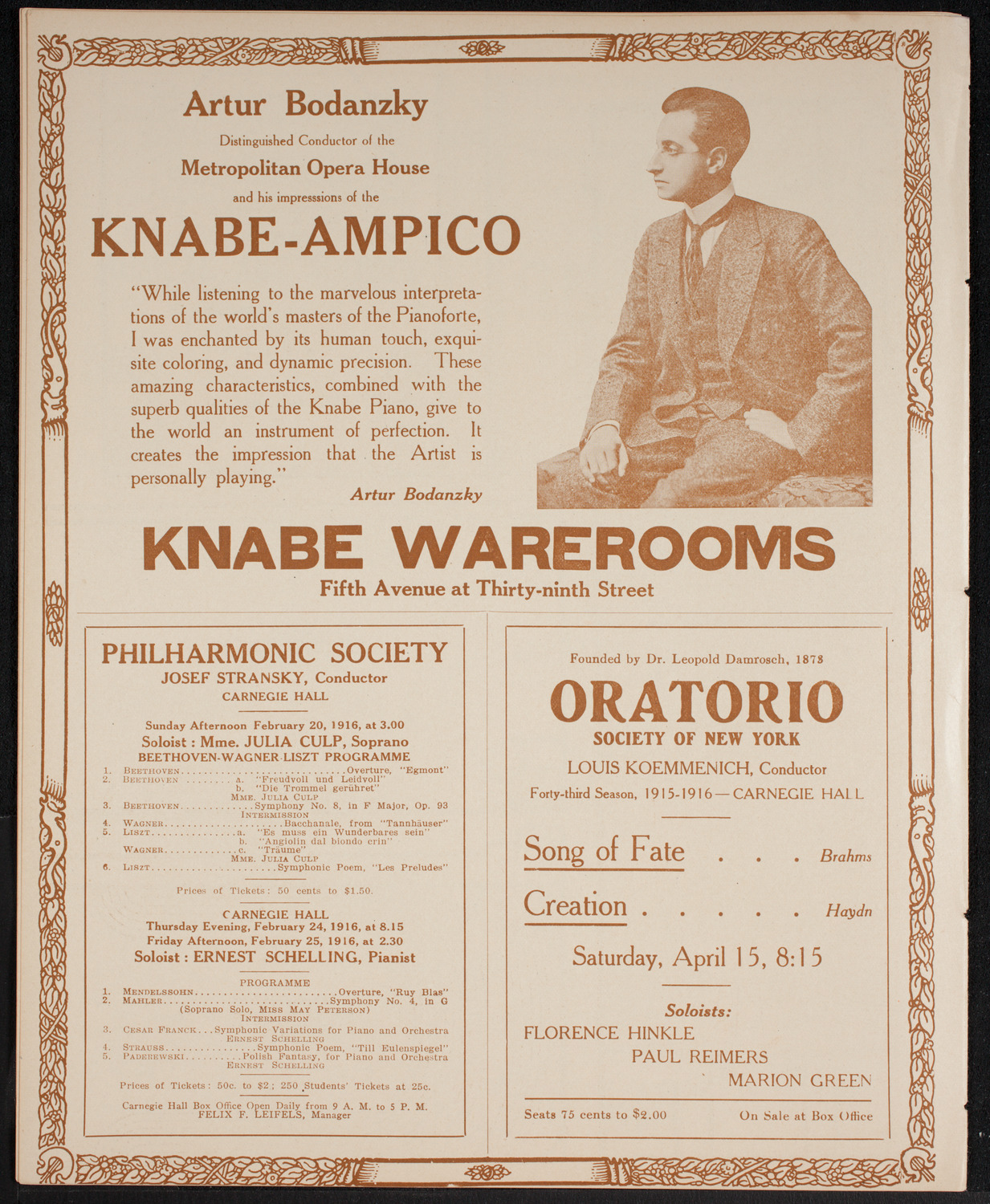 Boston Symphony Orchestra, February 17, 1916, program page 12