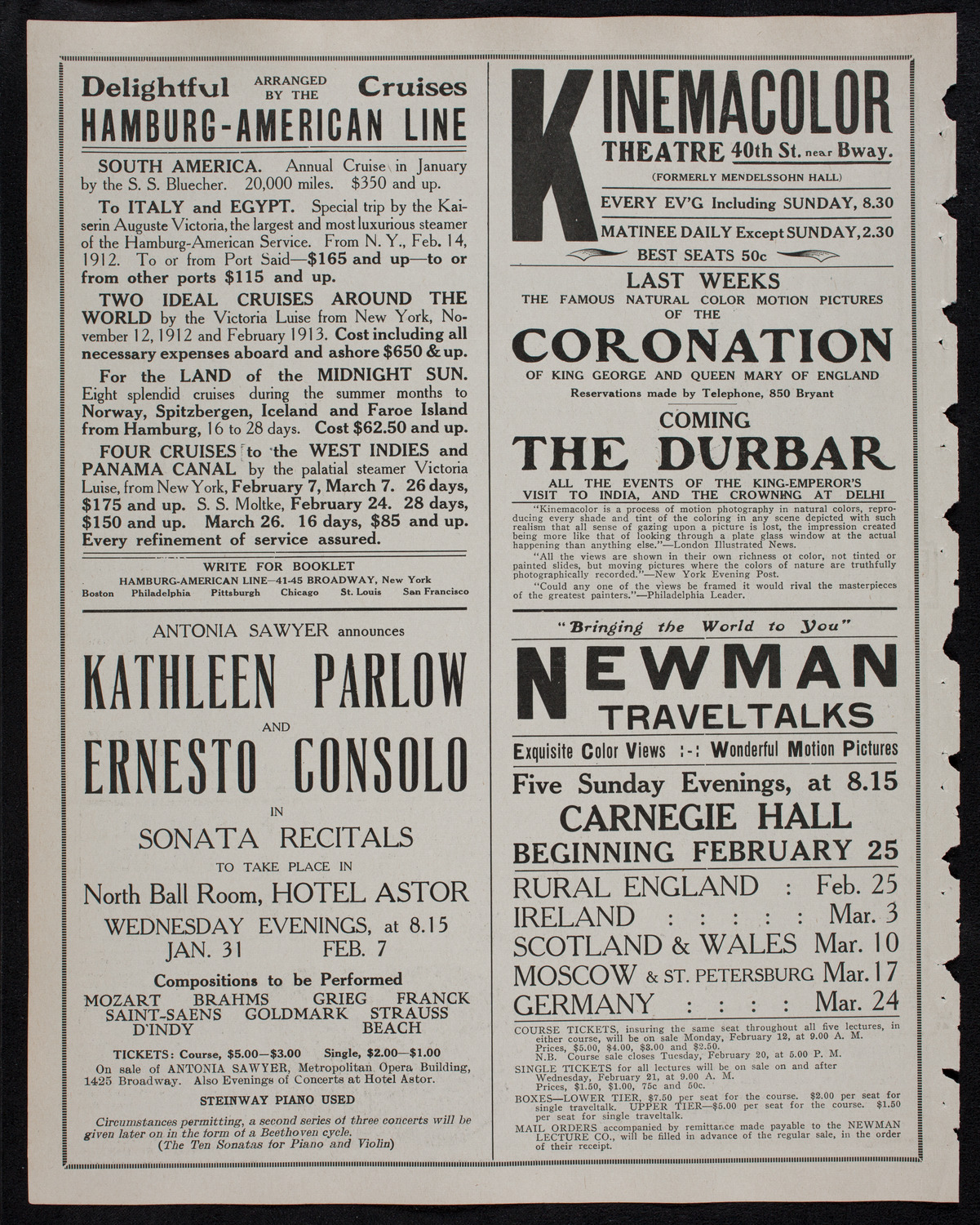 Burton Holmes Travelogue: Buenos Aires, January 29, 1912, program page 10