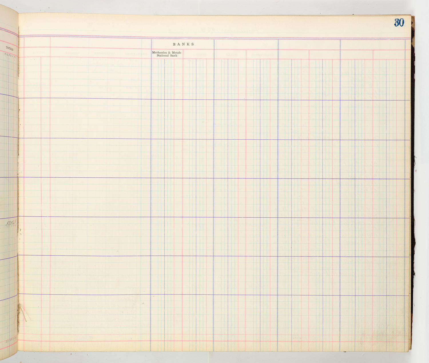 Music Hall Accounting Ledger Cash Book, volume 8, page 30b