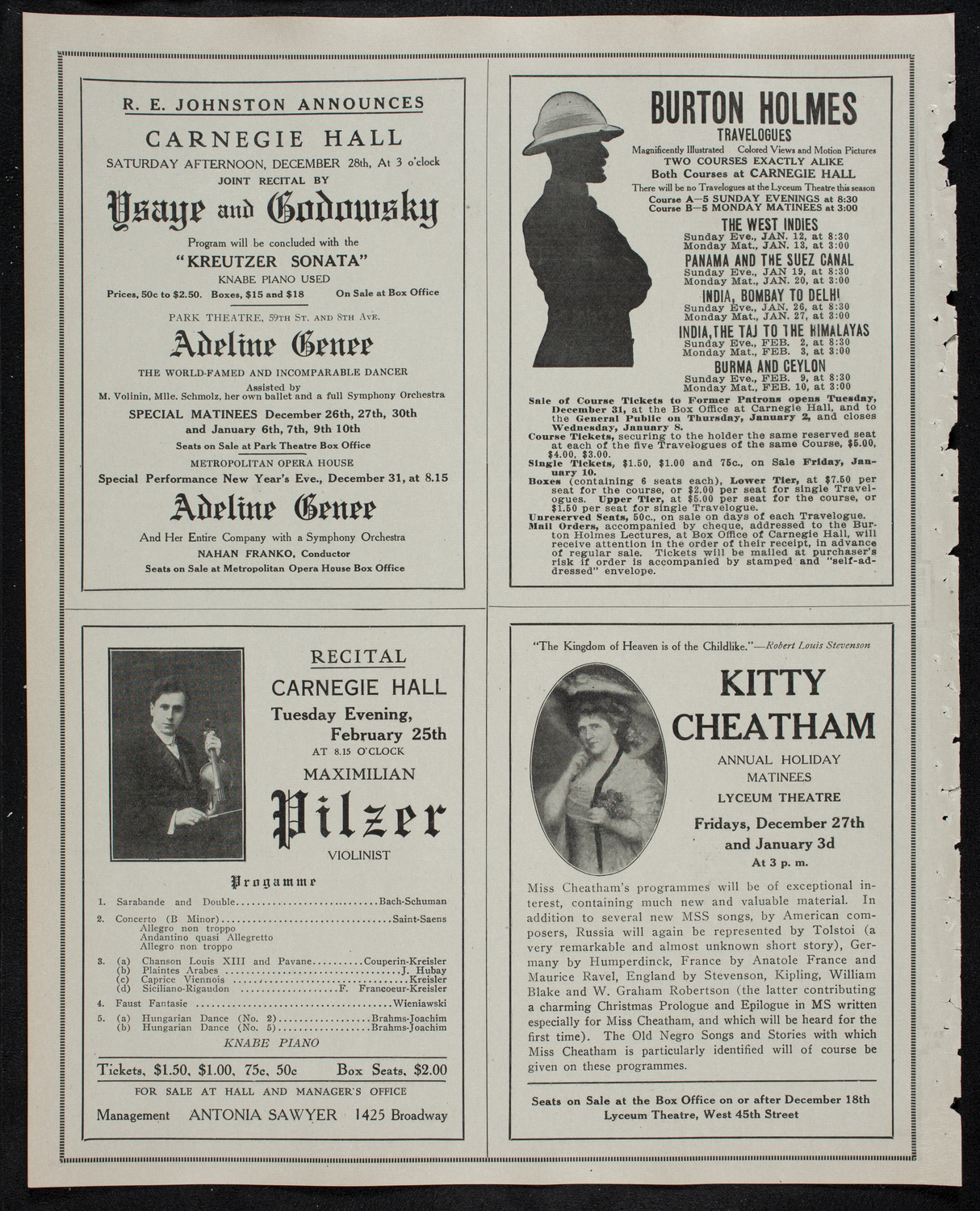 New York Philharmonic, December 22, 1912, program page 10