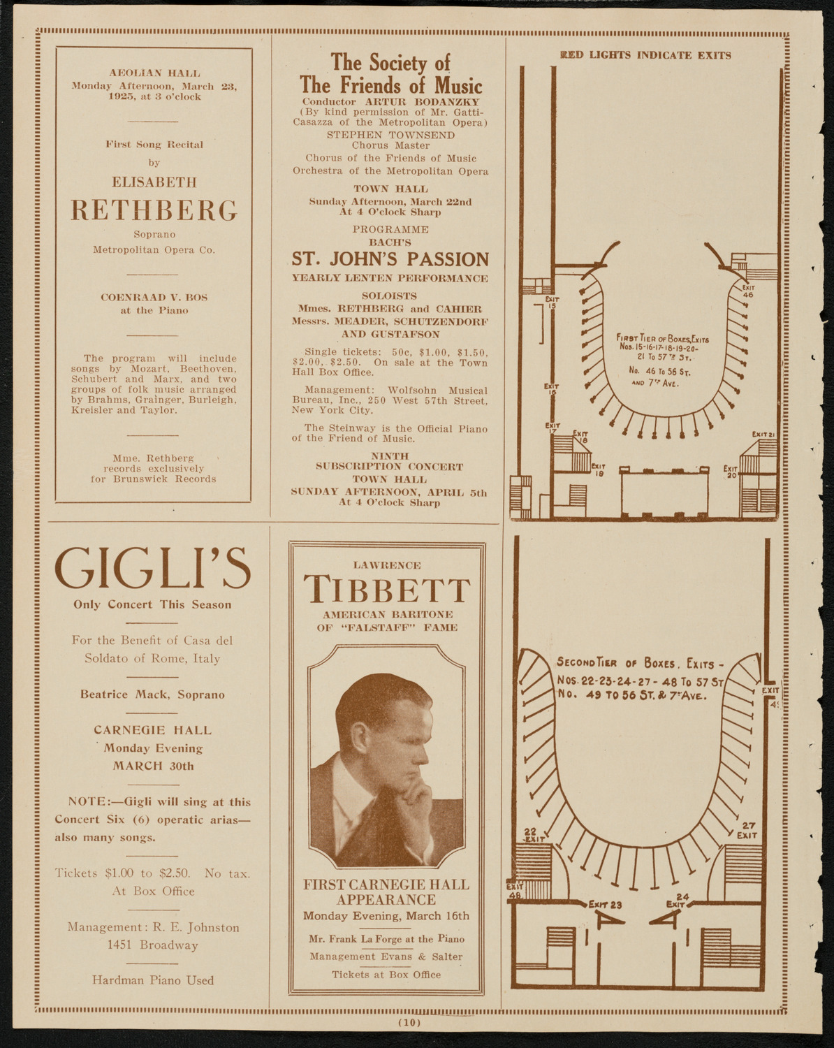 Mischa Levitzki, Piano, March 14, 1925, program page 10