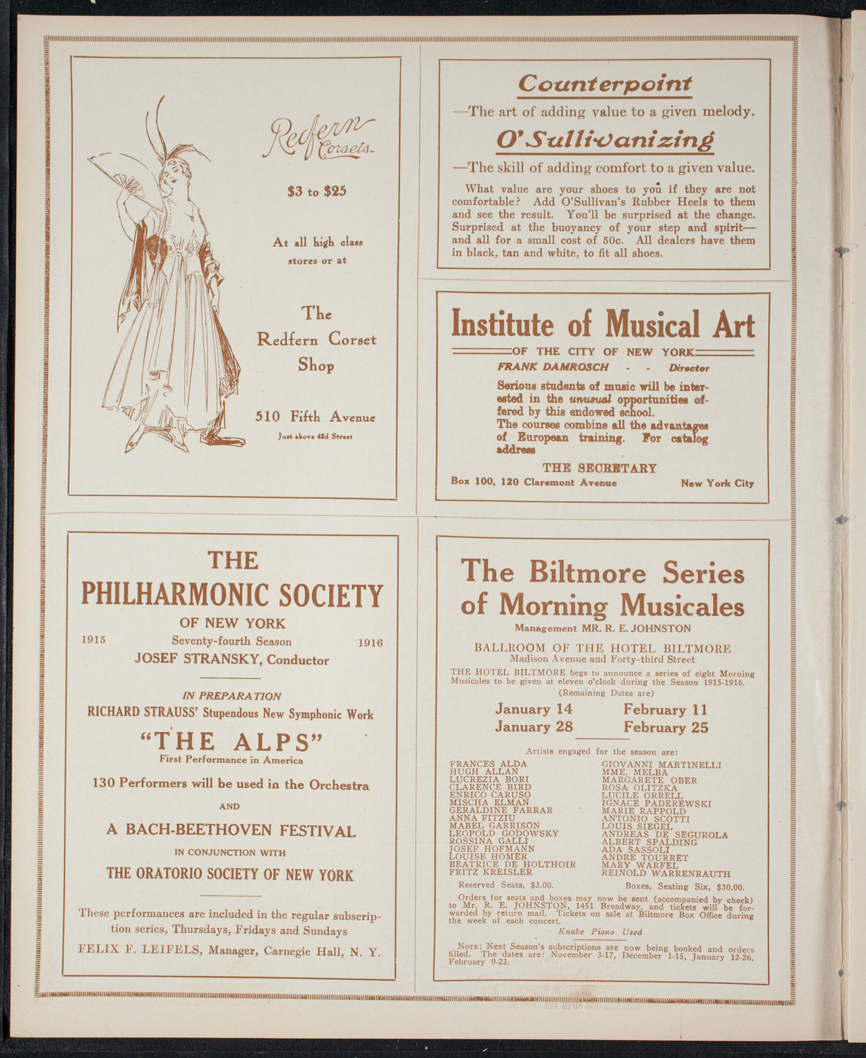 New York Banks' Glee Club, December 18, 1915, program page 2
