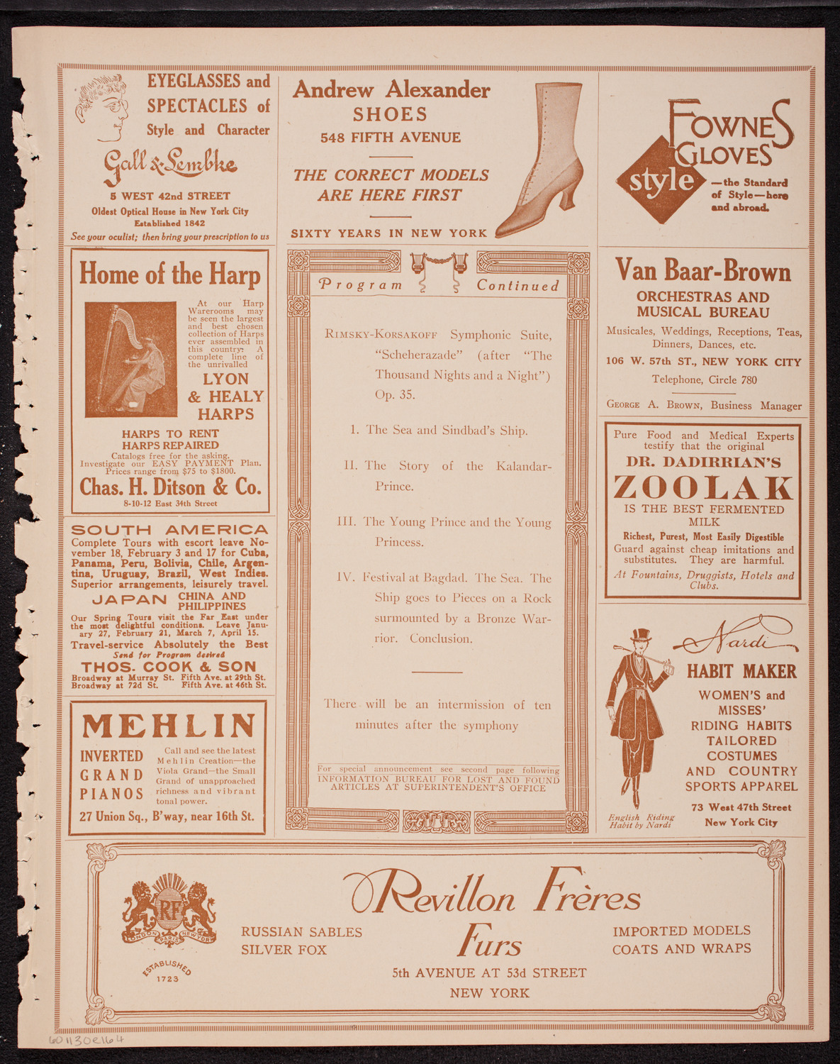 Boston Symphony Orchestra, November 30, 1916, program page 7