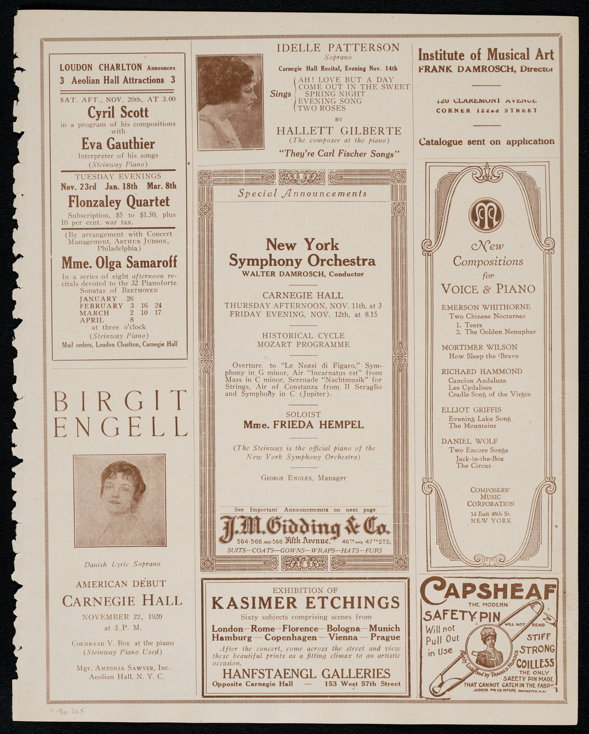 Helen Stanley, Soprano, November 8, 1920, program page 9