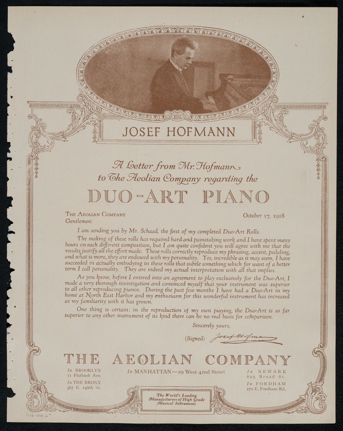 New York Philharmonic, January 16, 1921, program page 11