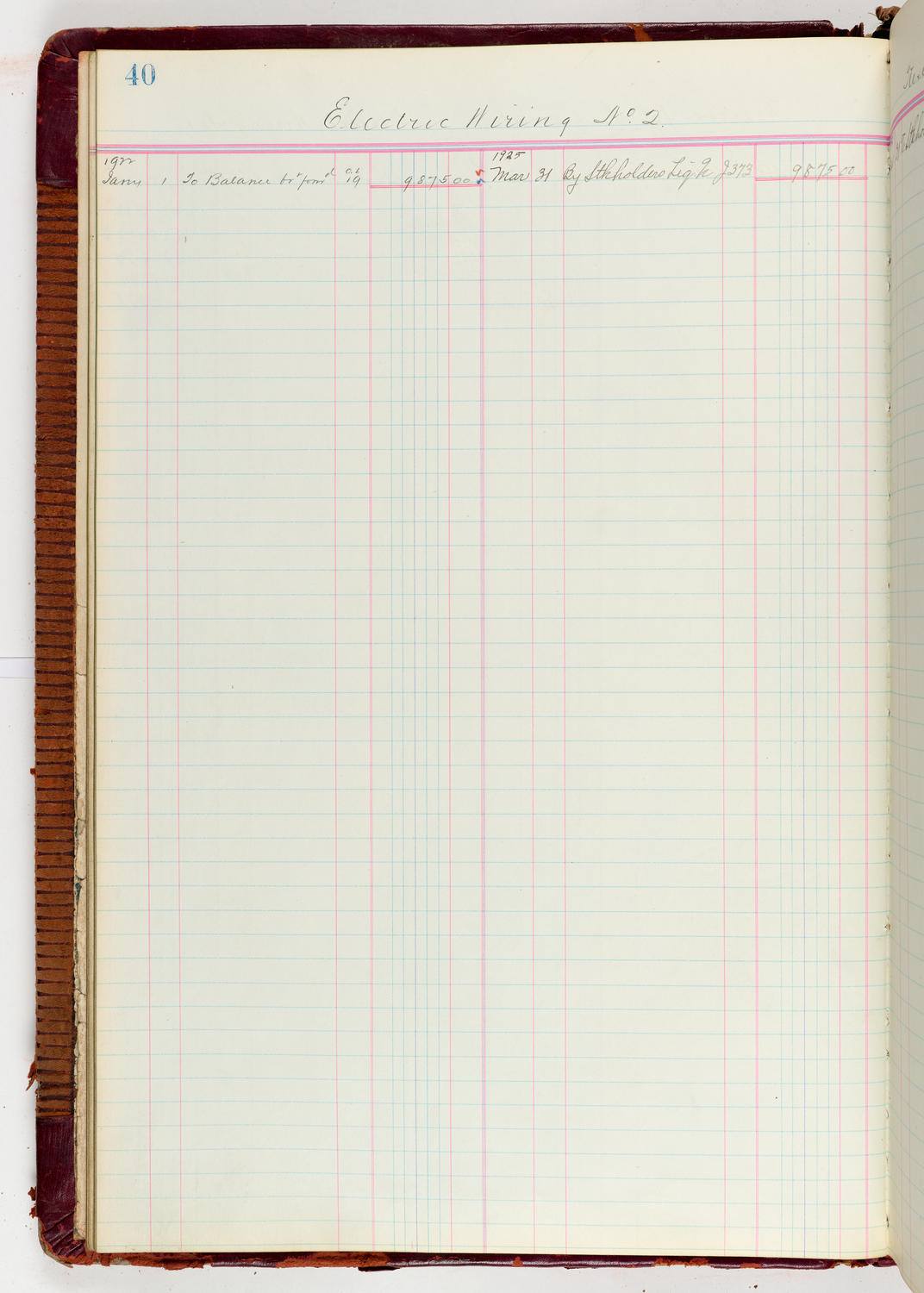 Music Hall Accounting Ledger Journal, volume 6, page 40