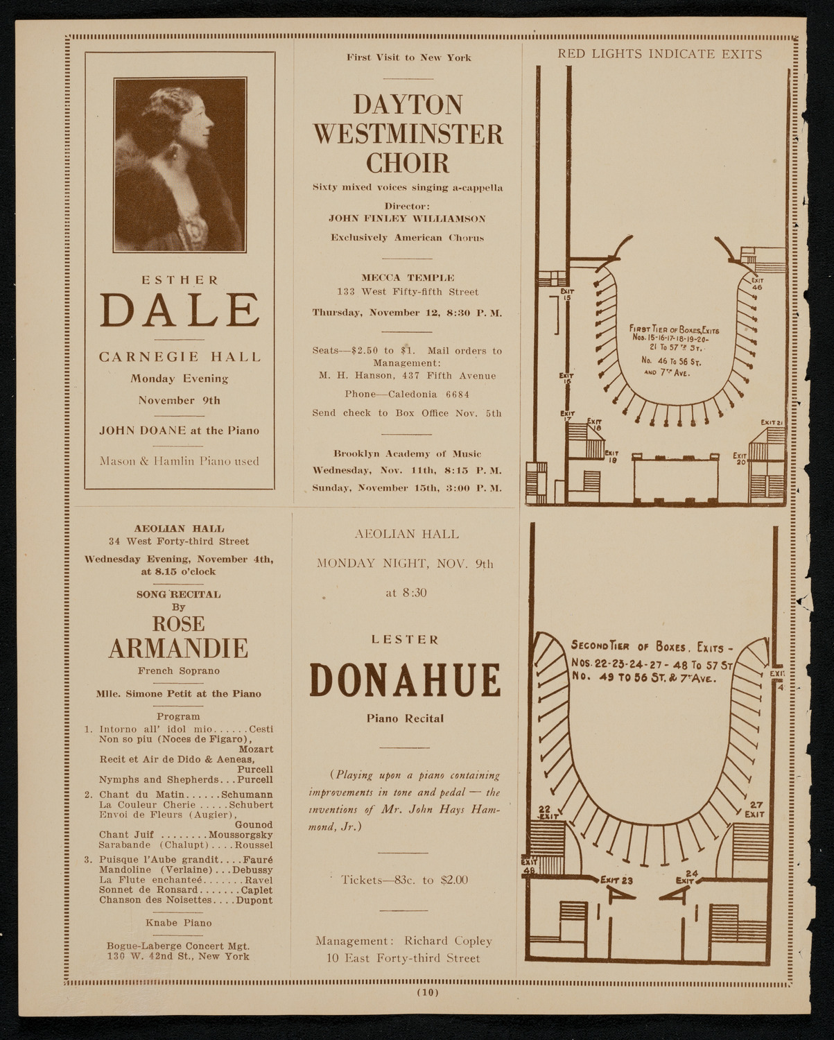 Tito Schipa, Tenor, November 1, 1925, program page 10