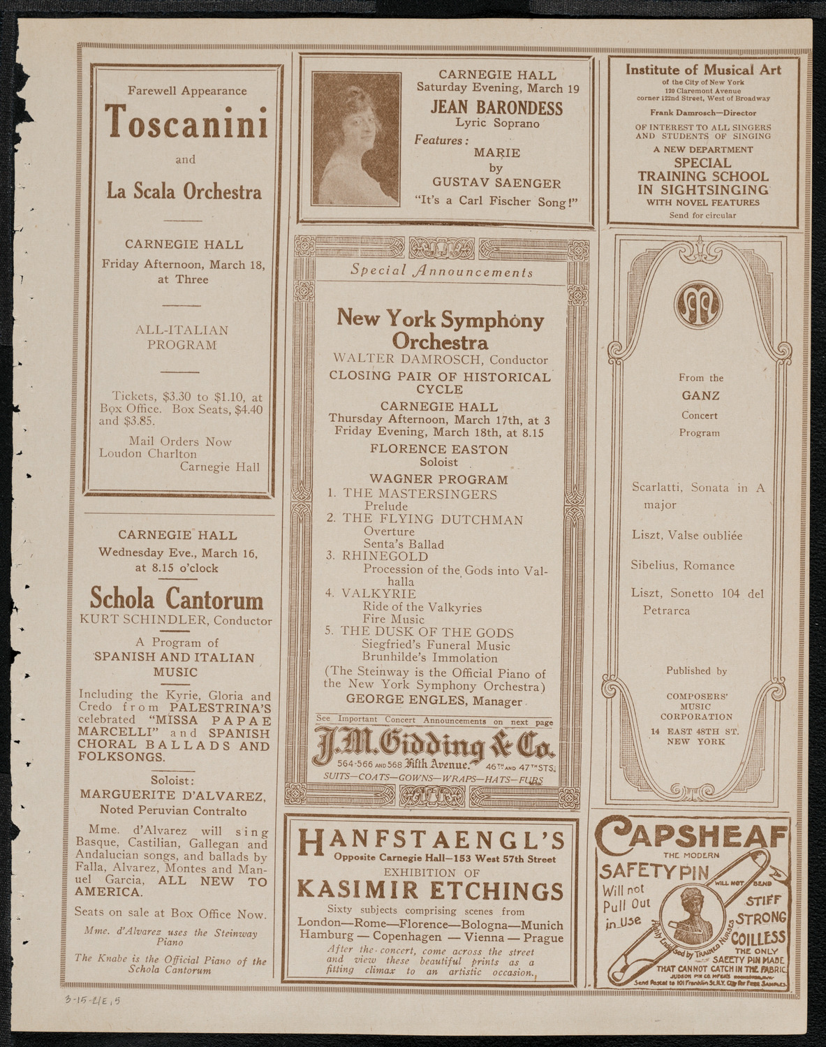 Hulda Lashanska, Soprano, March 15, 1921, program page 9