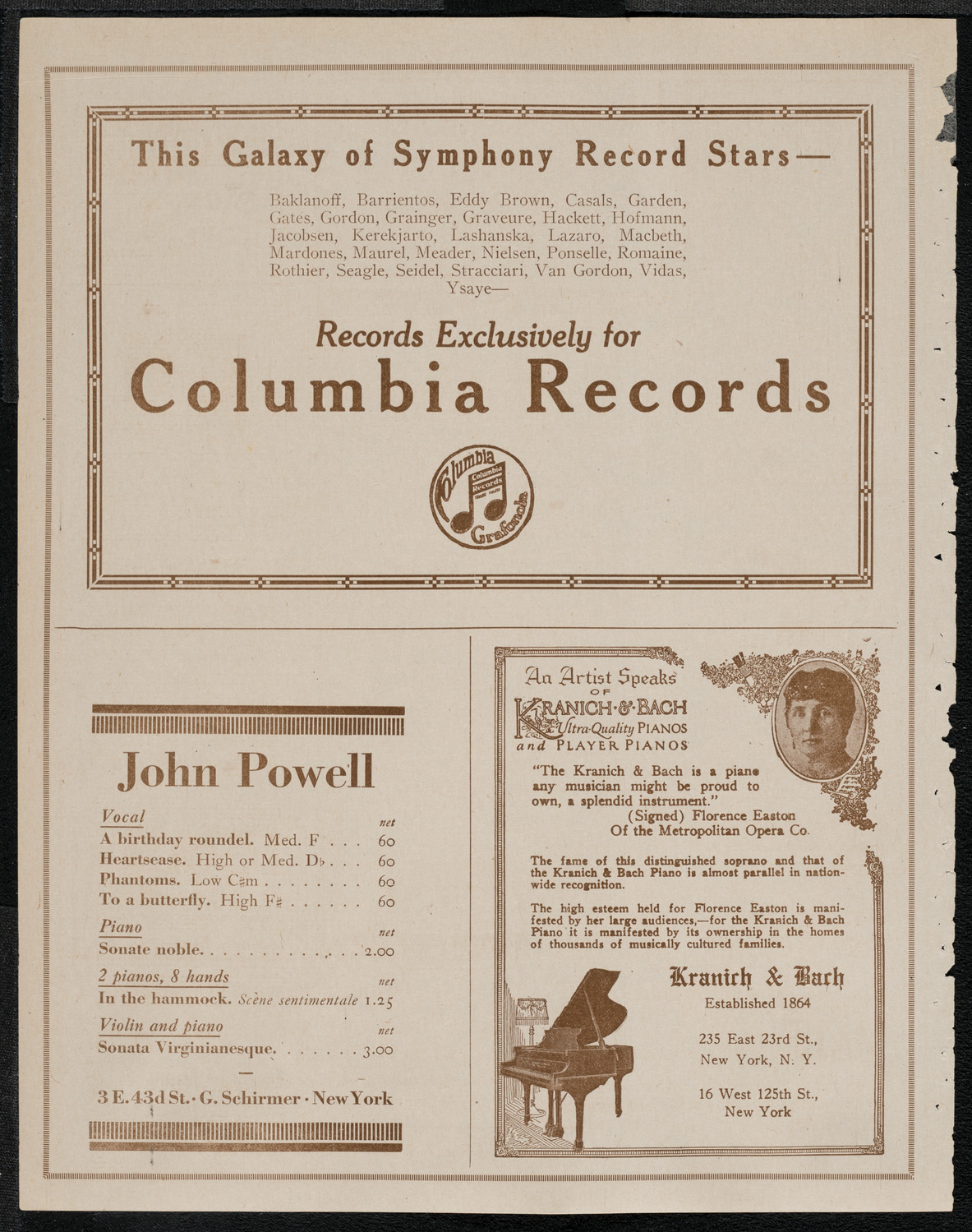Schola Cantorum of New York, March 16, 1921, program page 6