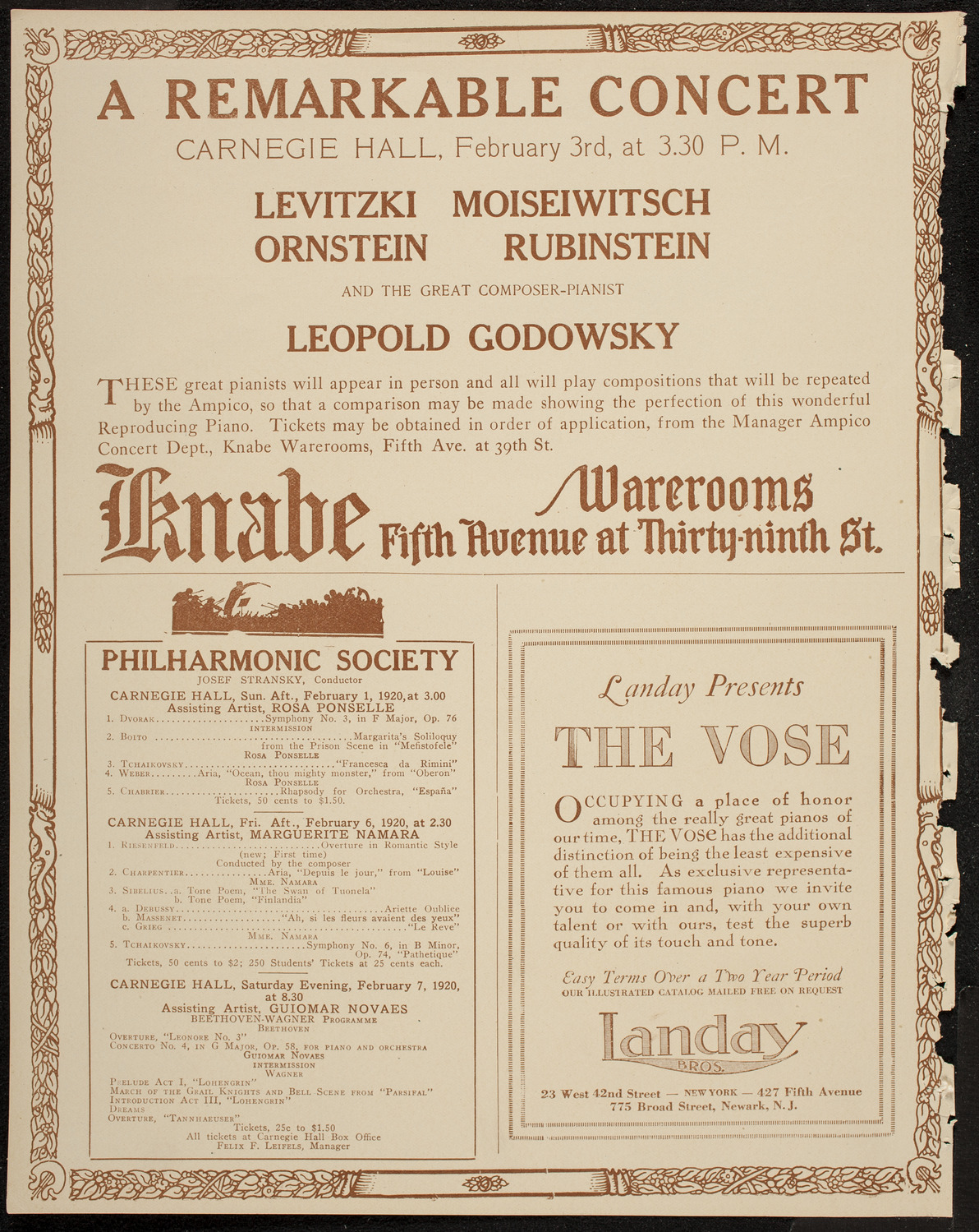 New York Symphony Orchestra, January 31, 1920, program page 12