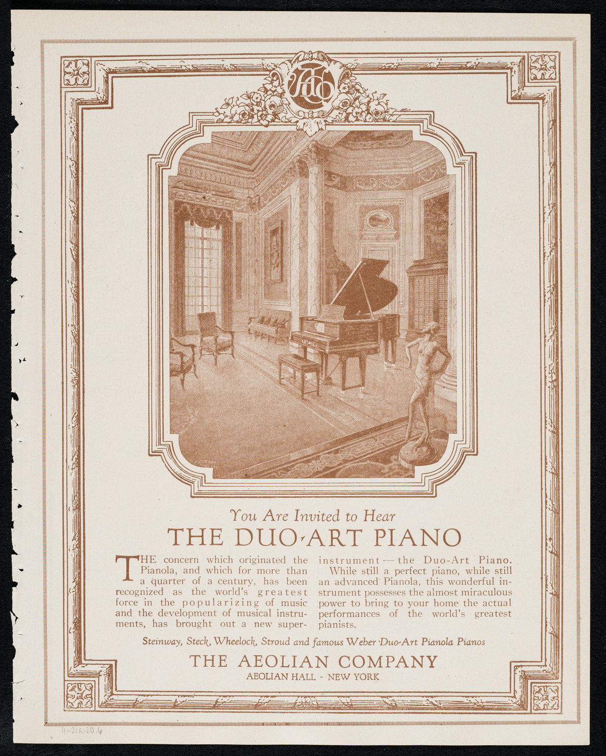 New York Philharmonic, November 21, 1920, program page 11