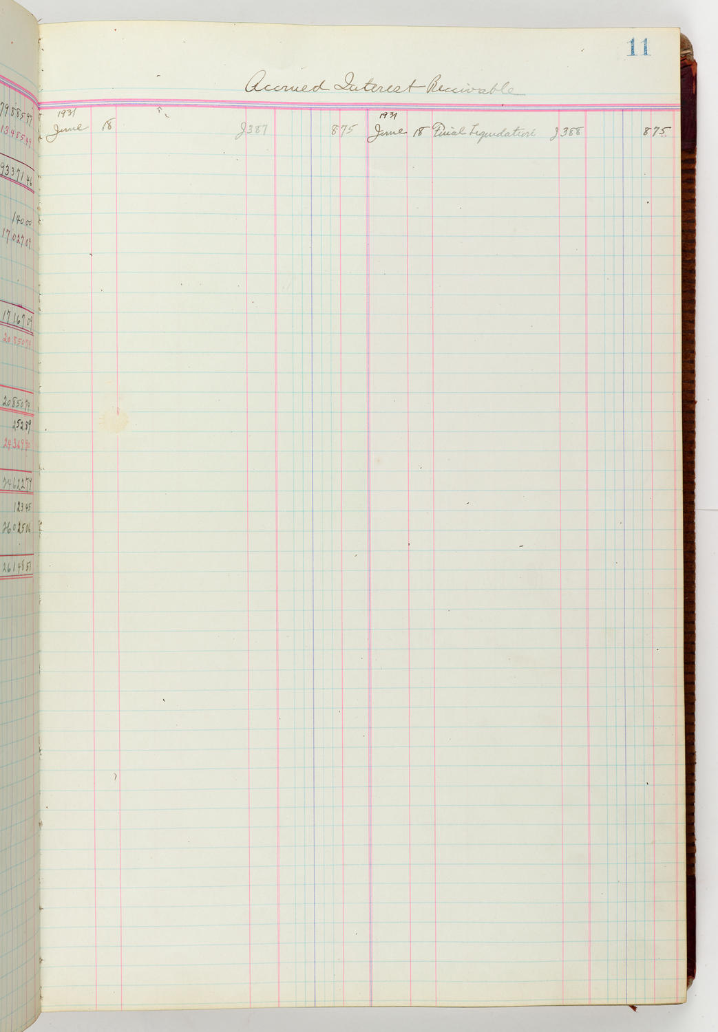 Music Hall Accounting Ledger Journal, volume 6, page 11