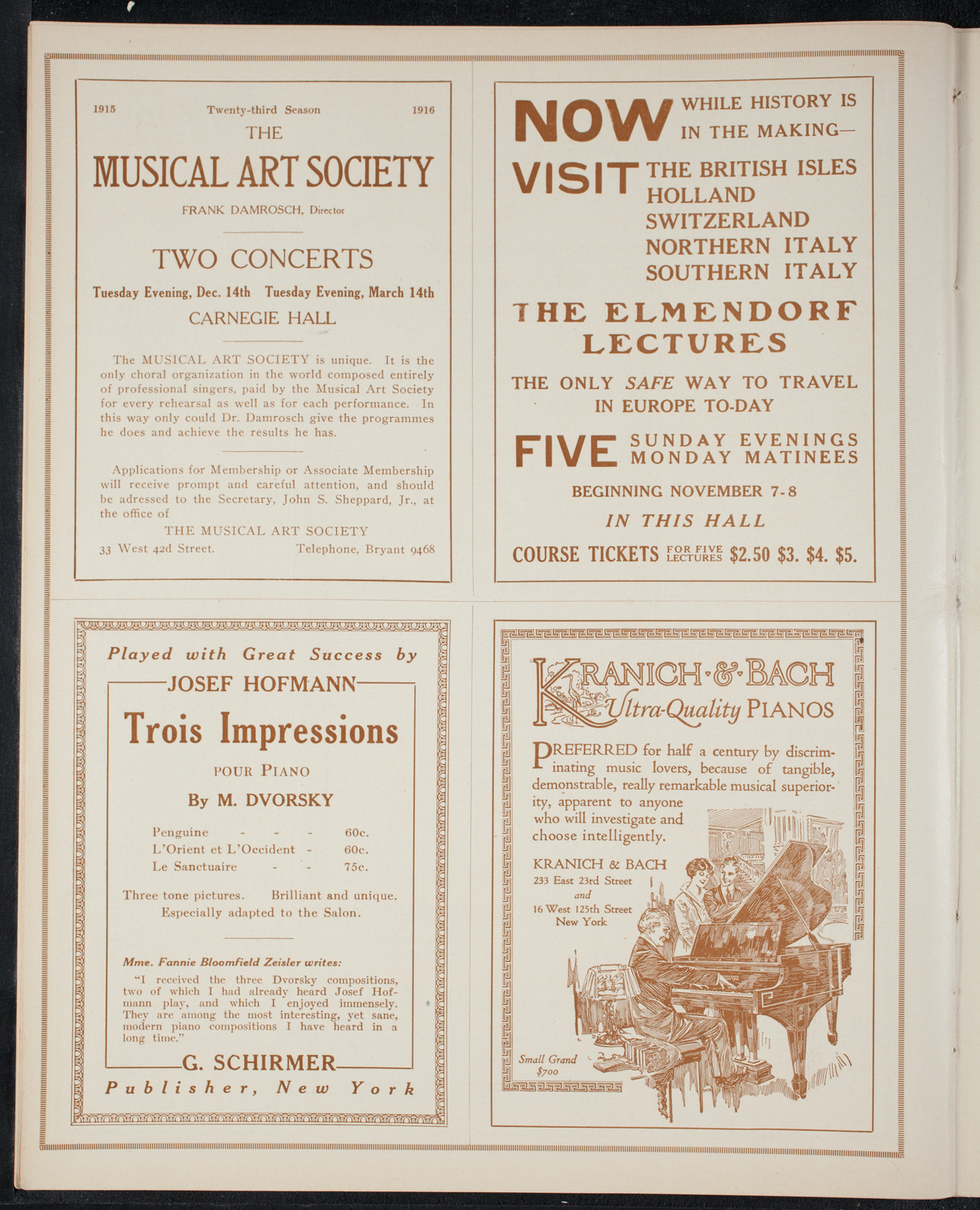 New York Philharmonic, October 29, 1915, program page 6