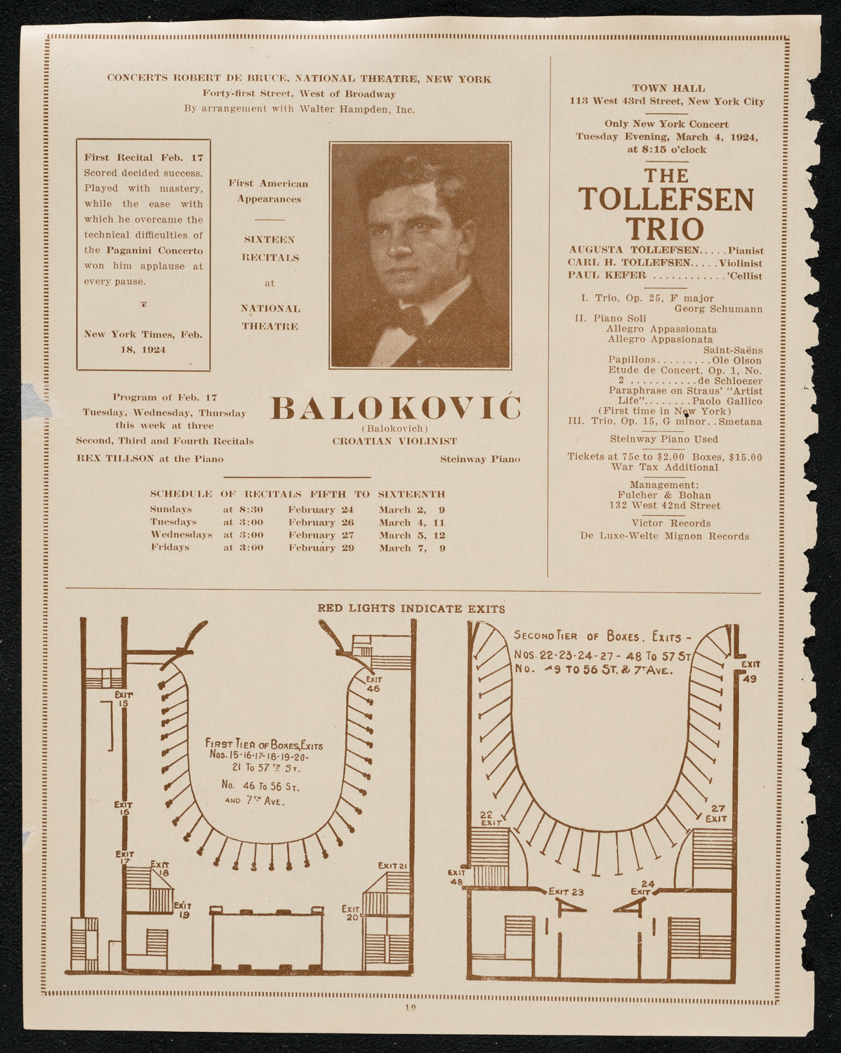 Freiheit Gesang Verein, February 23, 1924, program page 10