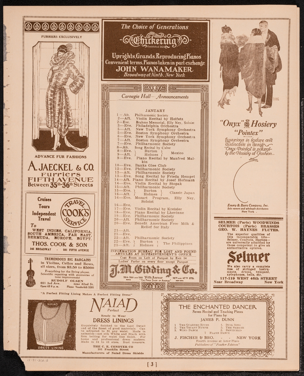 Symphony Concert for Young People, December 31, 1921, program page 3