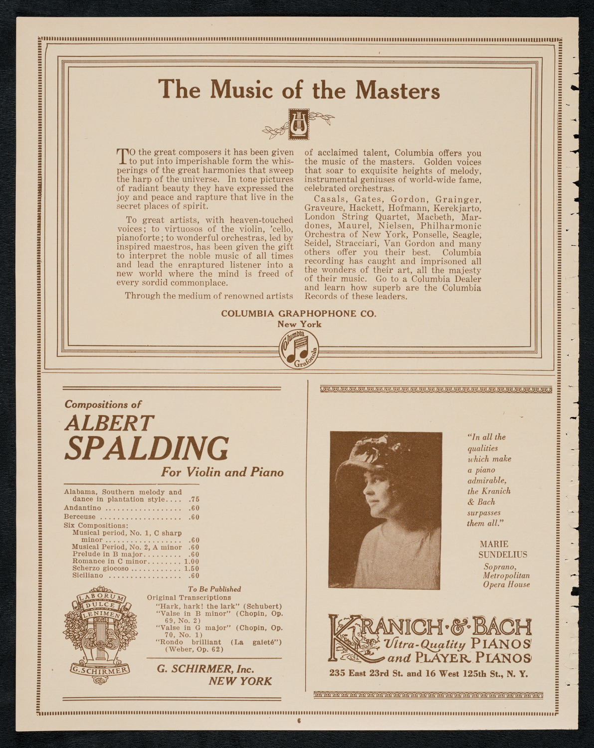 Isa Kremer, Soprano, March 25, 1923, program page 6