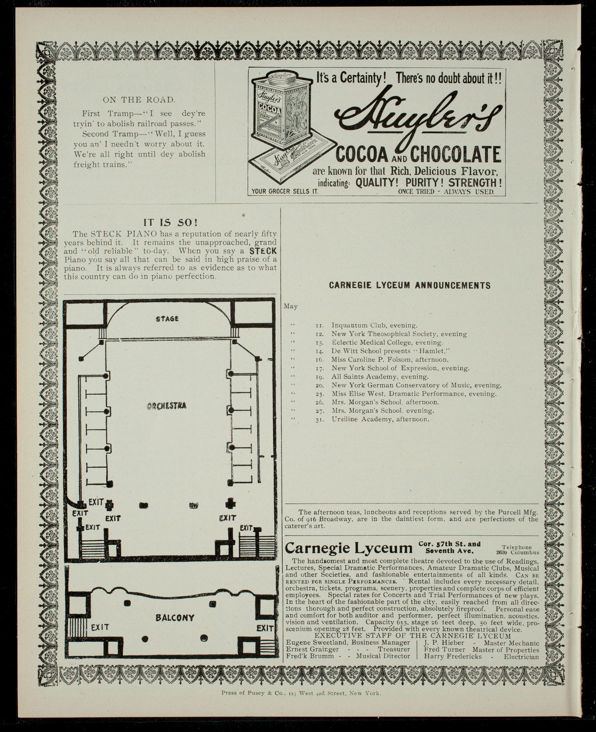 The Inquantum Club, May 10, 1904, program page 4