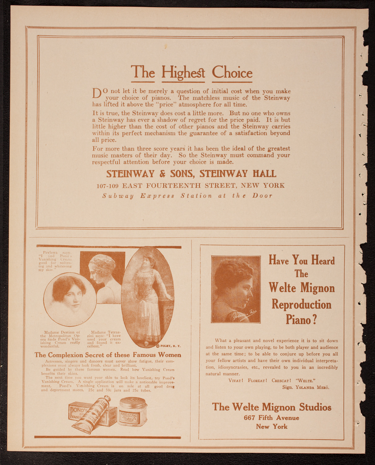 Boston Symphony Orchestra, March 17, 1917, program page 4