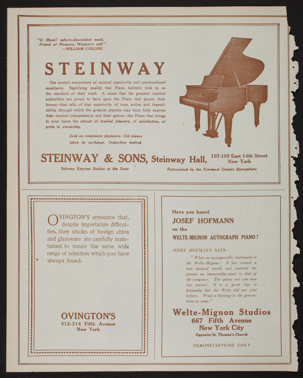 Giuseppe De Luca, Baritone, February 10, 1918, program page 4