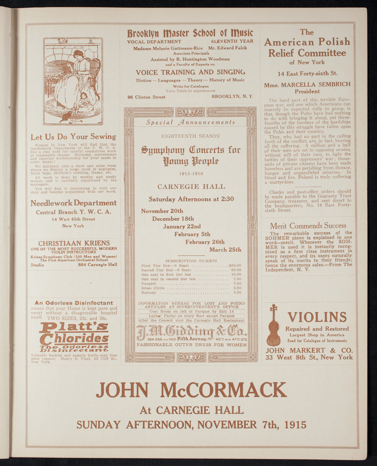 Columbus Day Celebration, October 12, 1915, program page 9