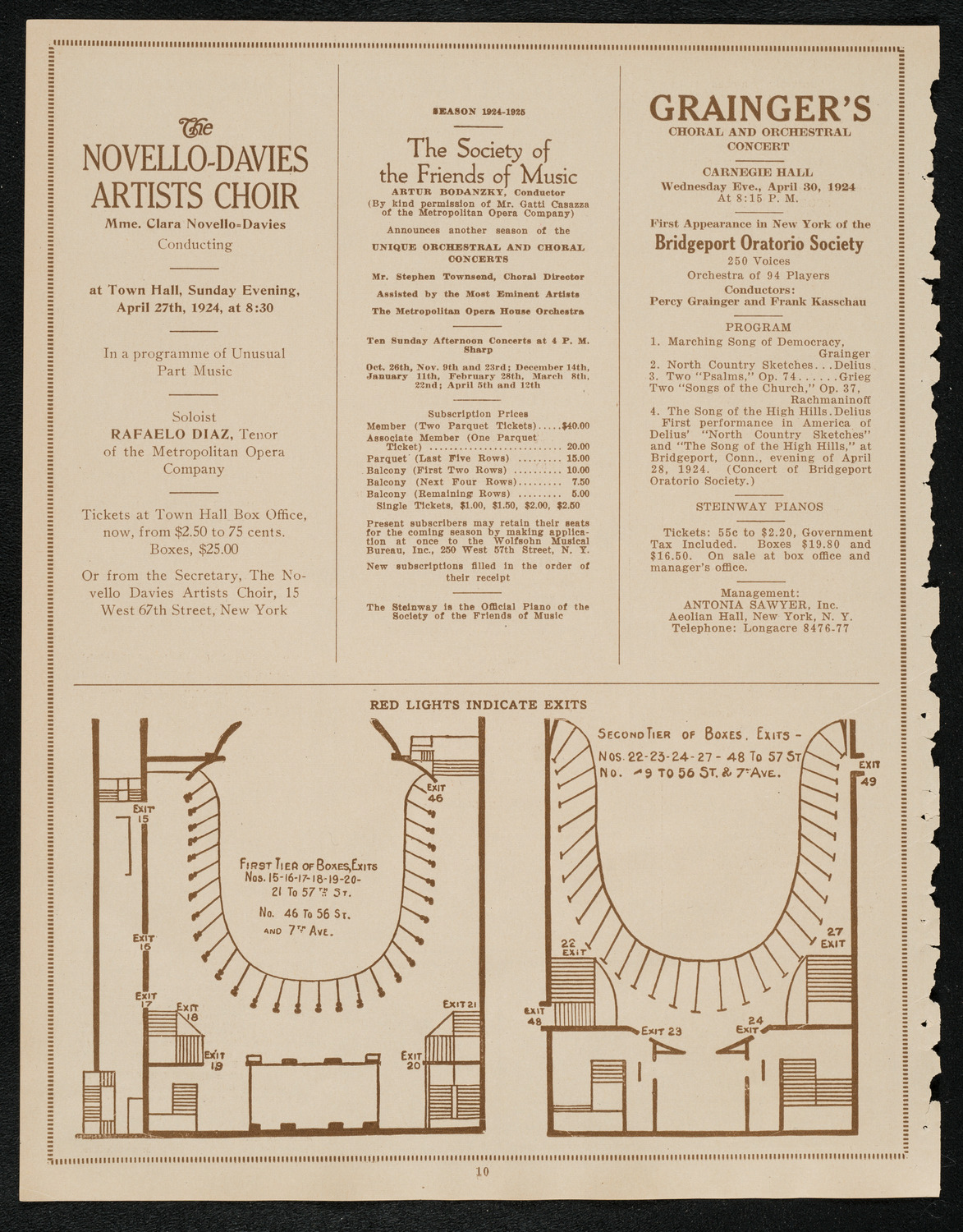 Philadelphia Orchestra, April 15, 1924, program page 10