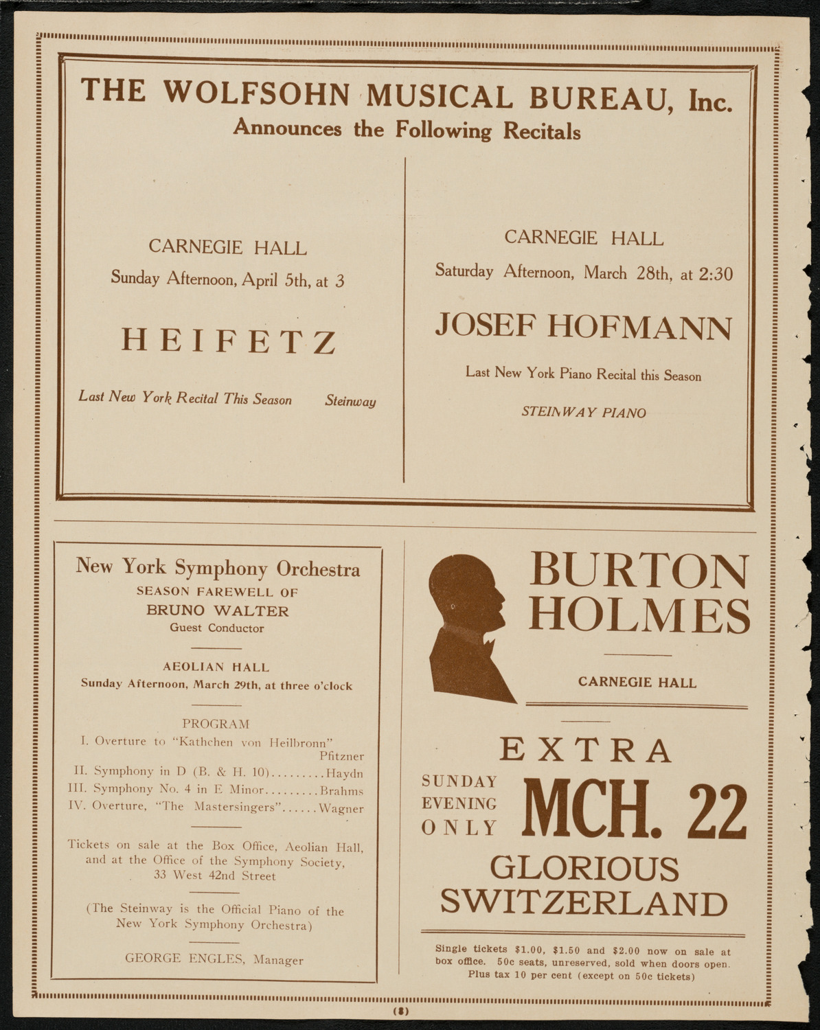 New York Philharmonic, March 22, 1925, program page 8