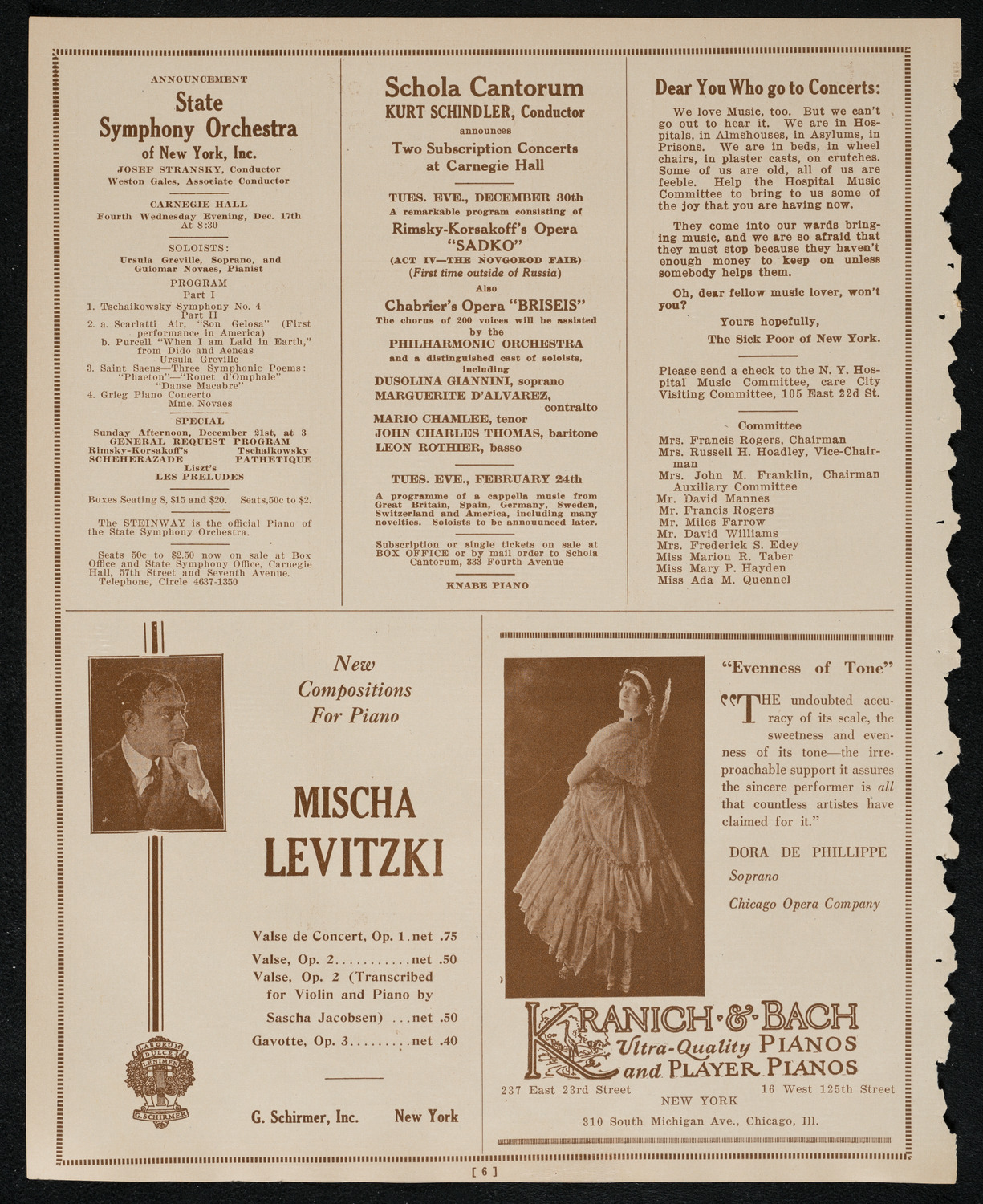 State Symphony Orchestra of New York, December 16, 1924, program page 6