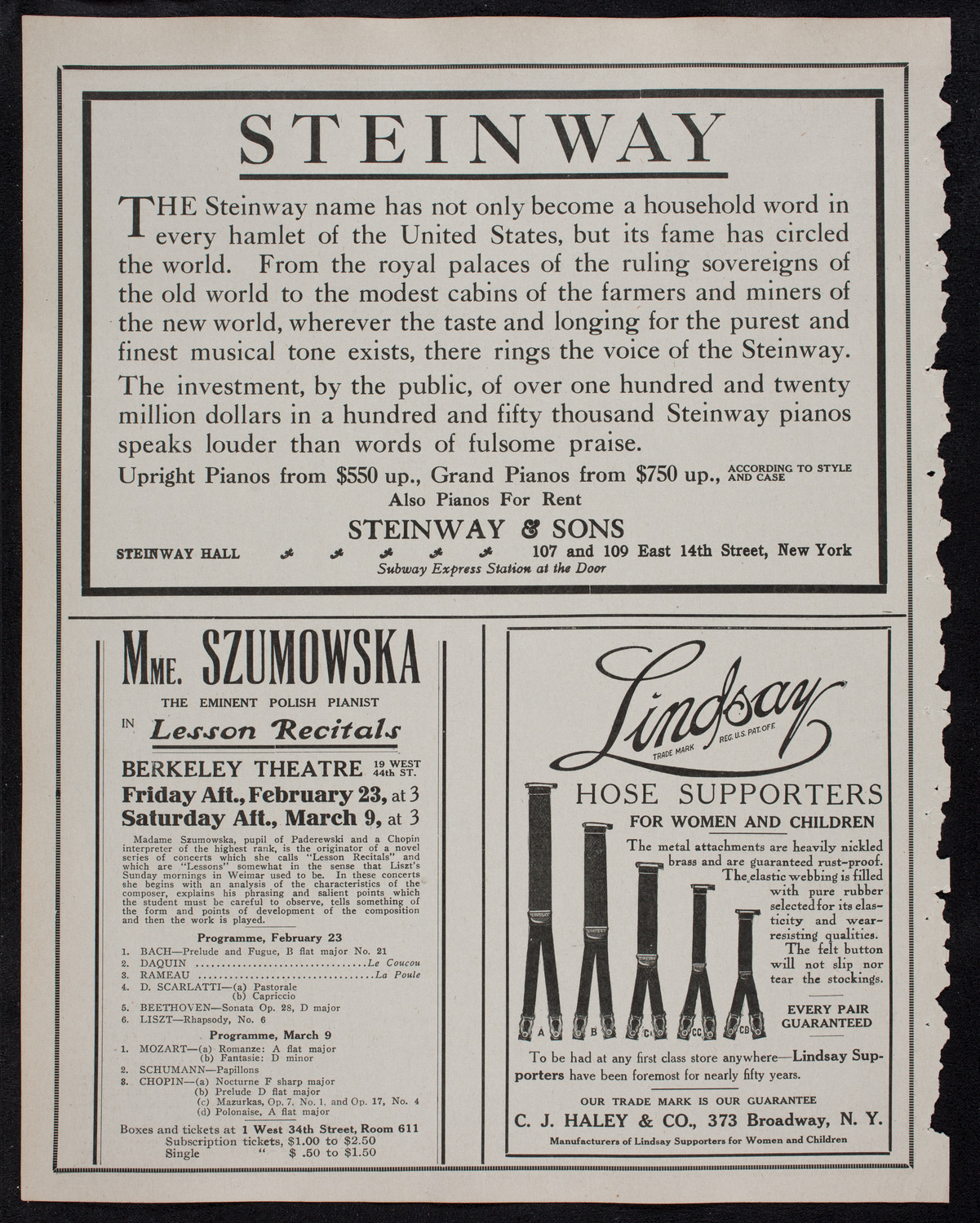 Burton Holmes Travelogue: Paris, February 19, 1912, program page 4