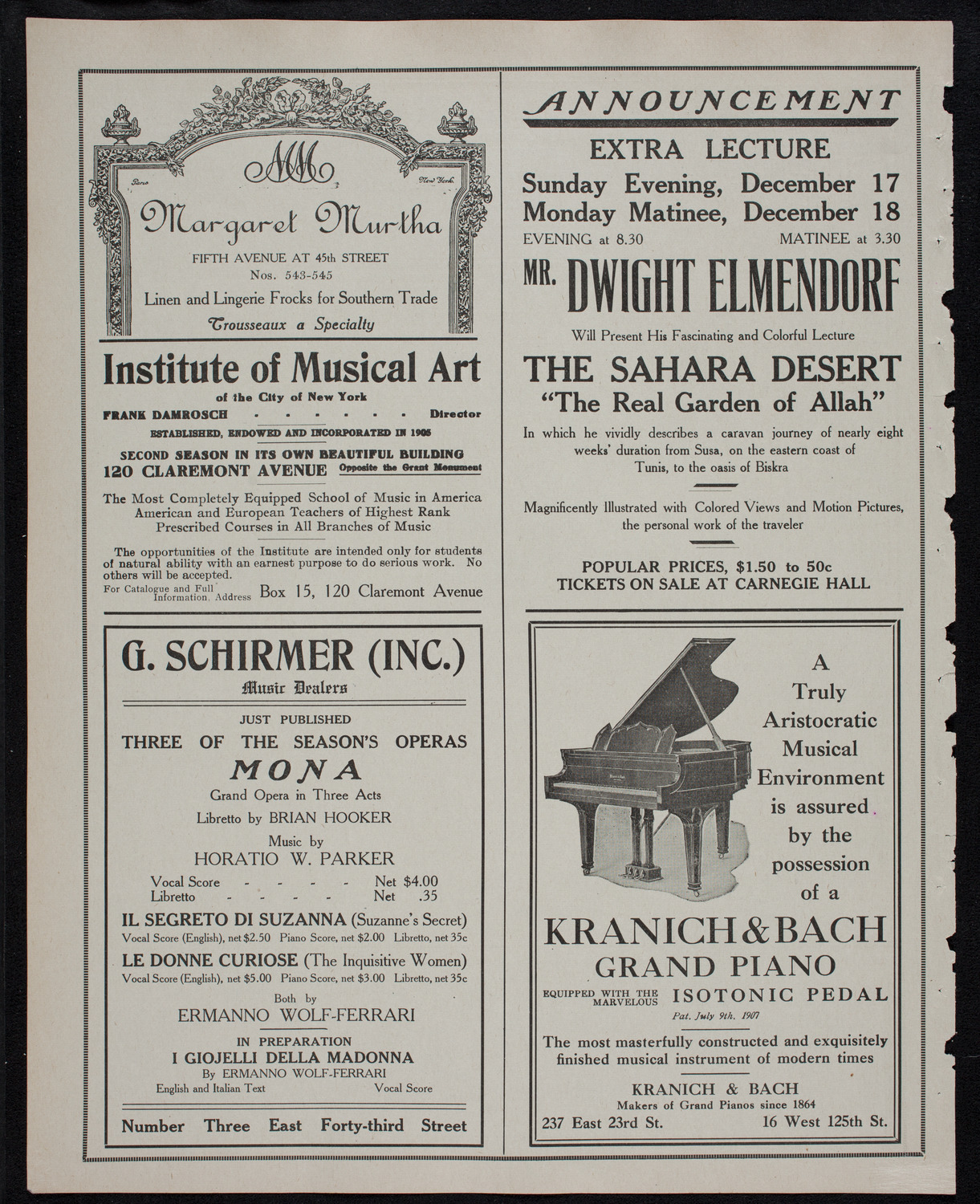 Christmas Concert: Diocesan Auxiliary of the Cathedral of St. John the Divine, December 14, 1911, program page 6