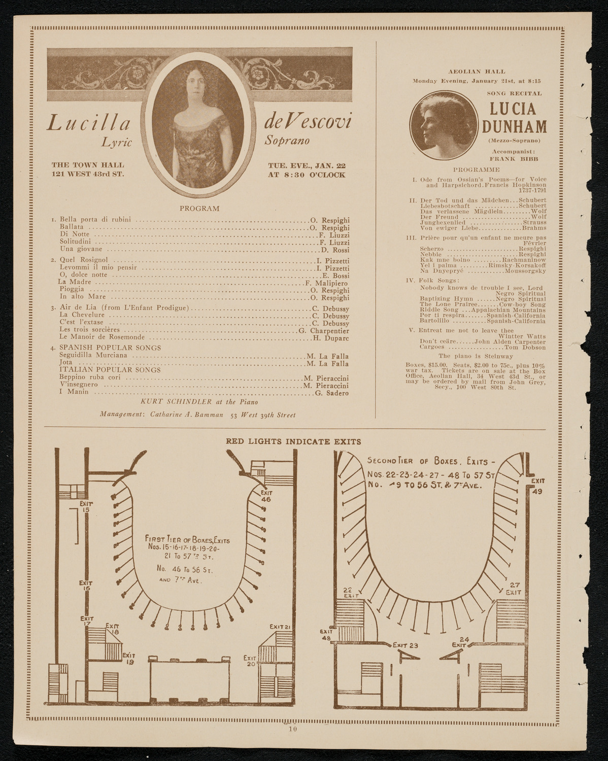 New York Philharmonic, January 17, 1924, program page 10