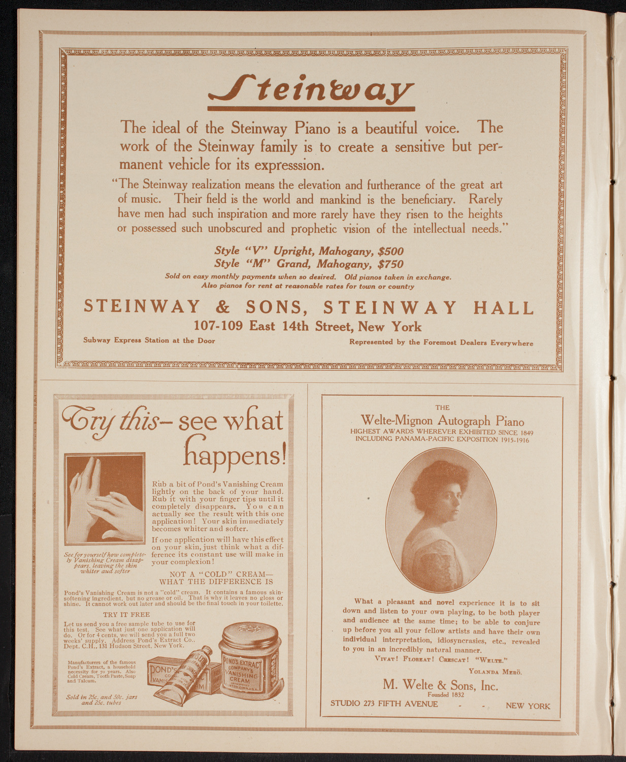 New York Philharmonic, March 11, 1916, program page 4