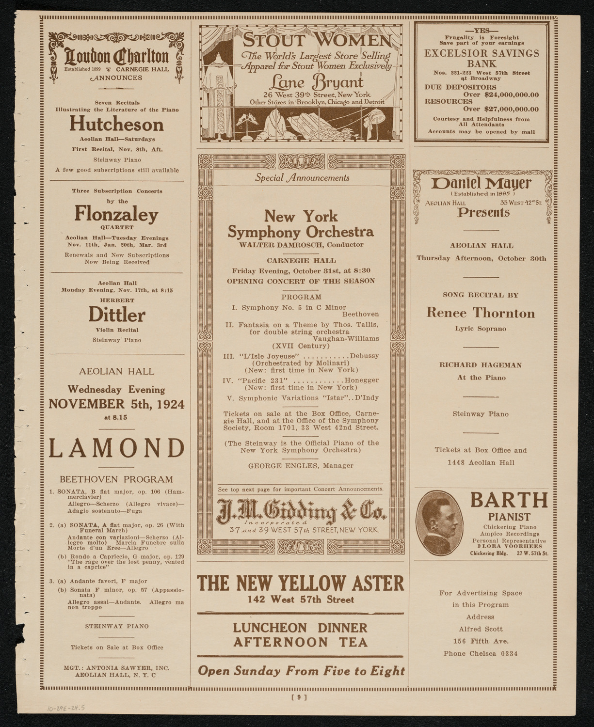 New York Philharmonic Students' Concert, October 29, 1924, program page 9