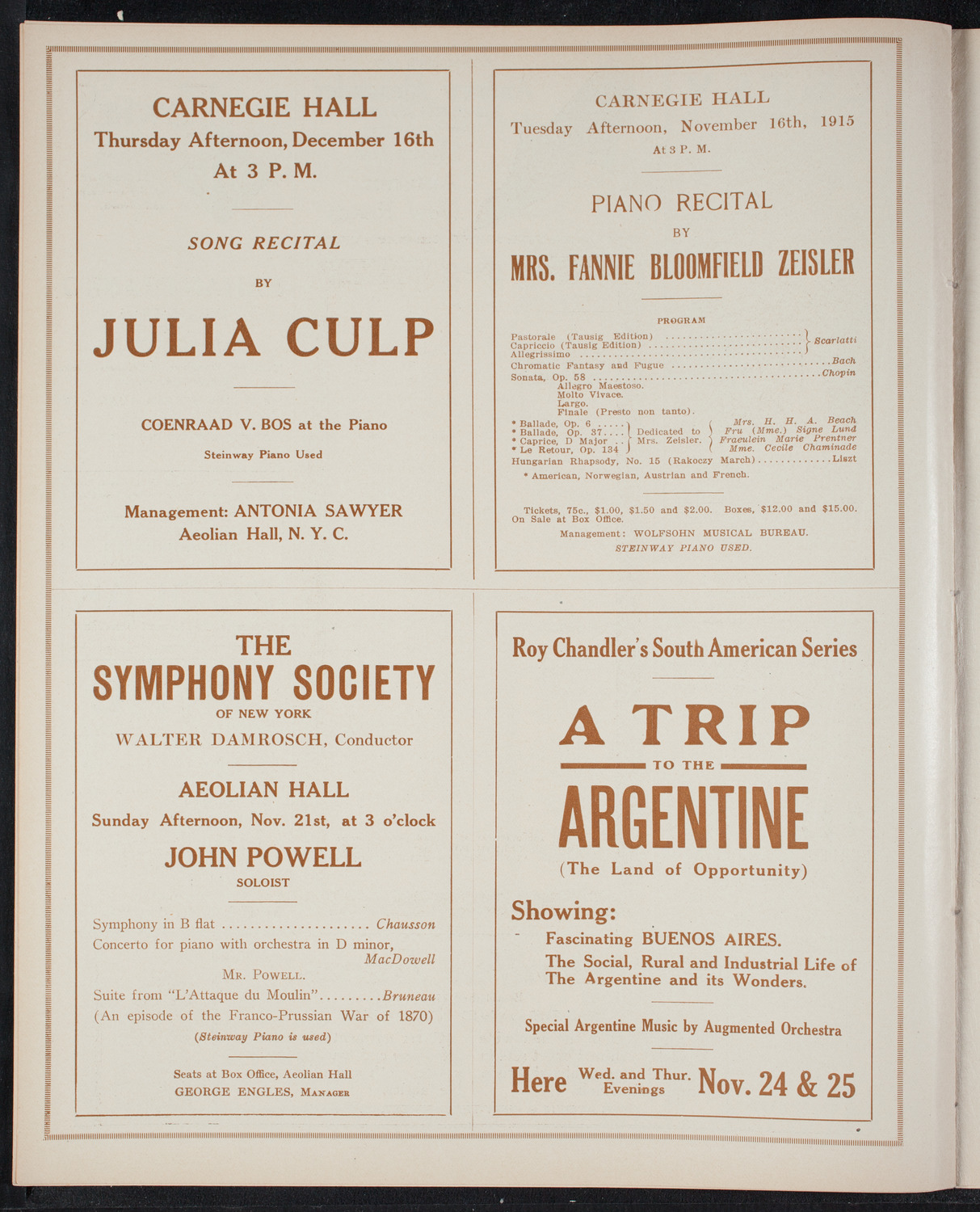 Percy Hemus, Baritone, November 8, 1915, program page 8