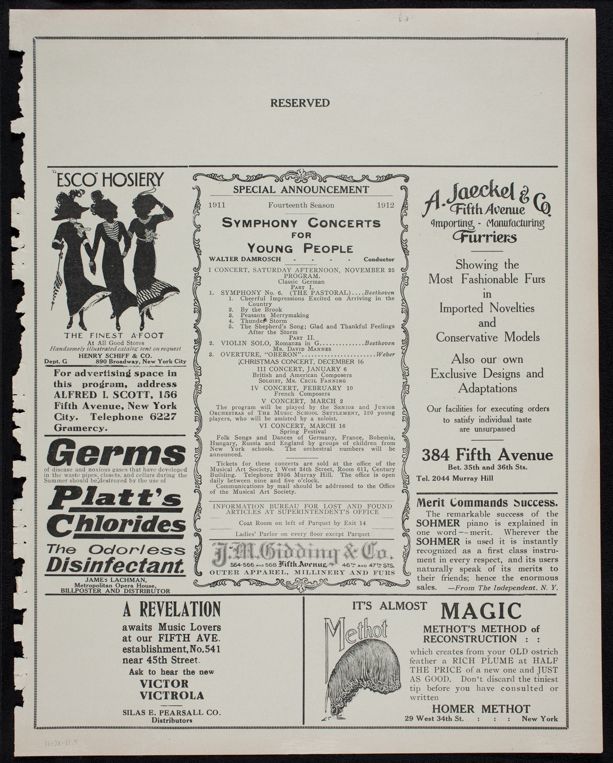 New York Philharmonic, November 2, 1911, program page 9